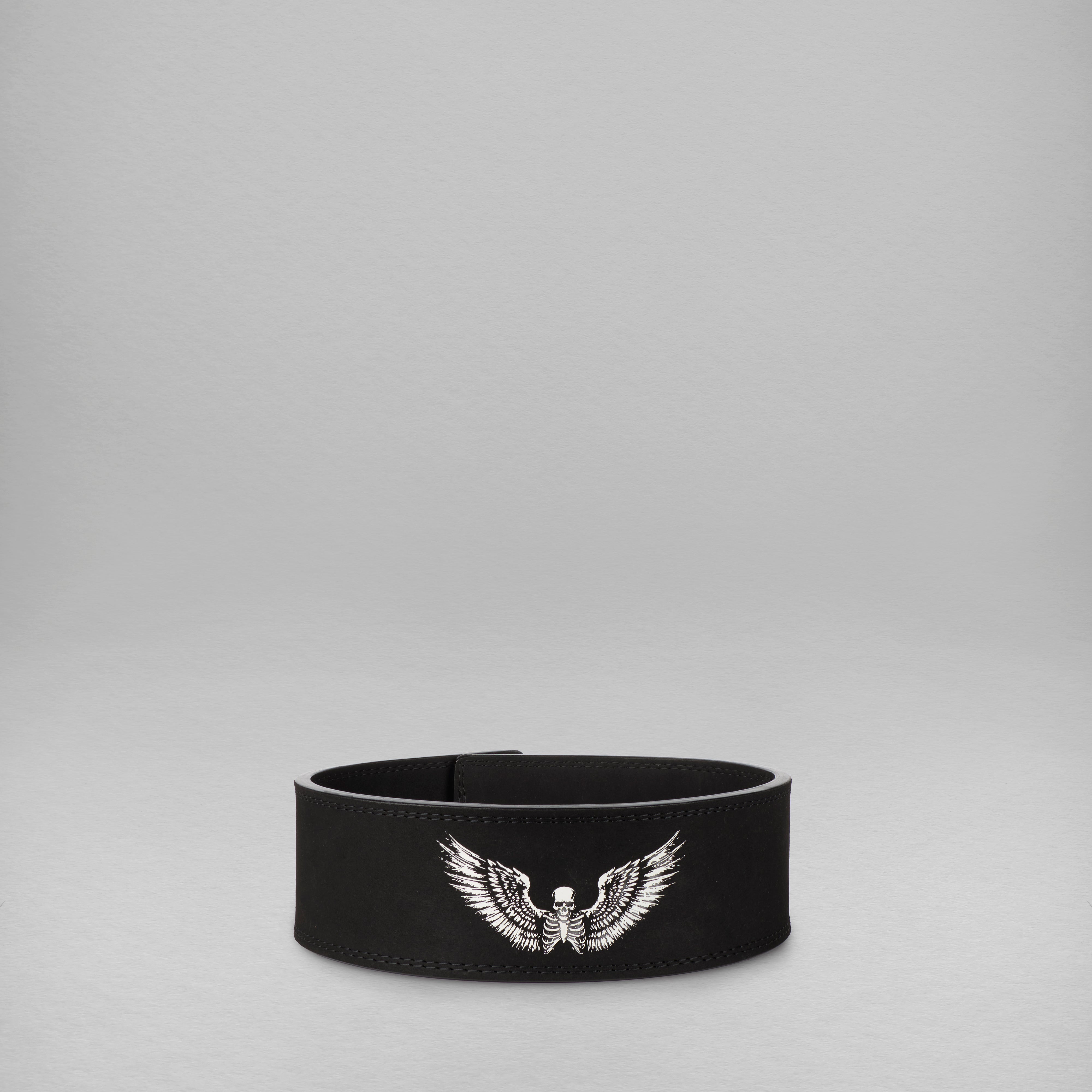 10mm Deathwing Logo Black Lever Lock Leather Belt