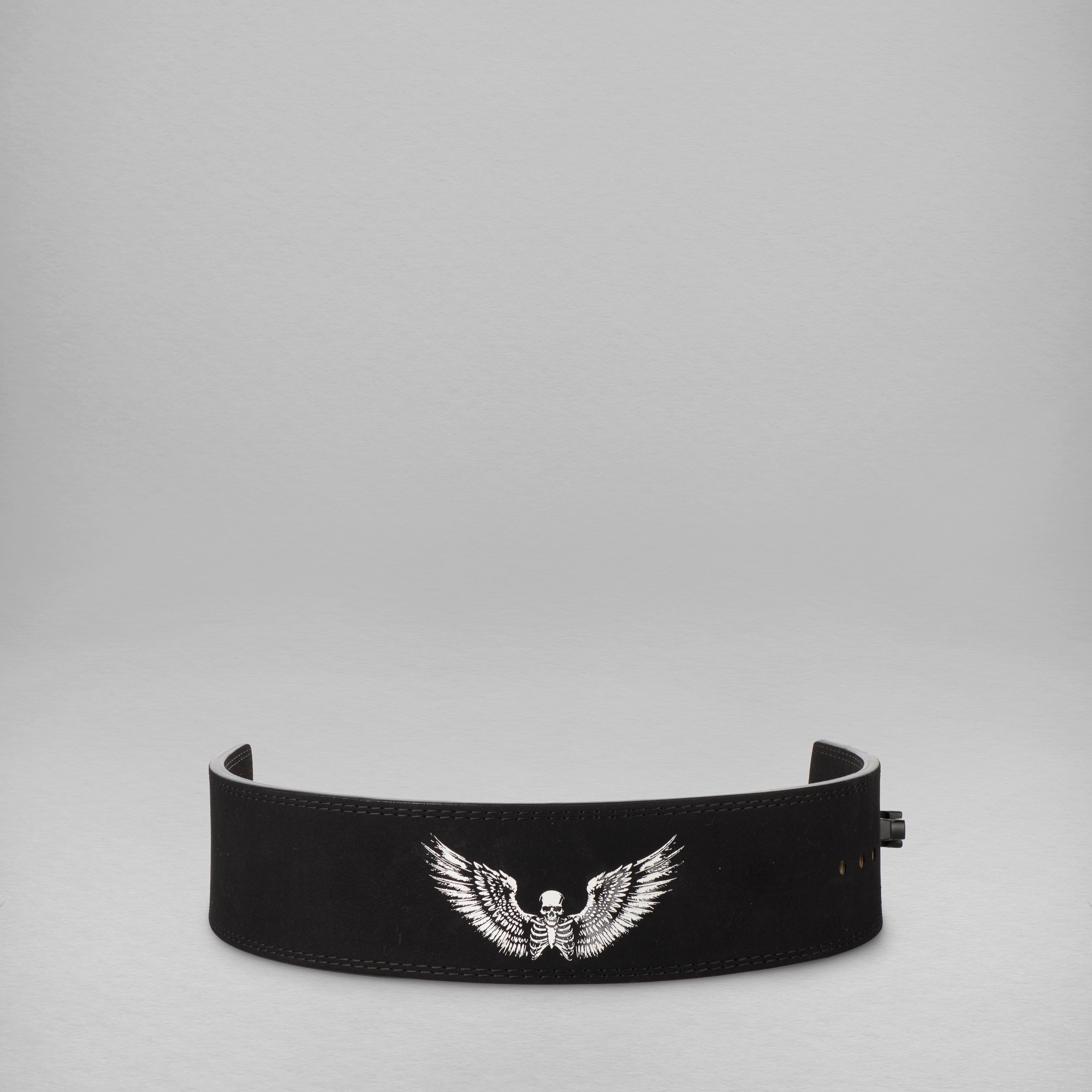 10mm Deathwing Logo Black Lever Lock Leather Belt