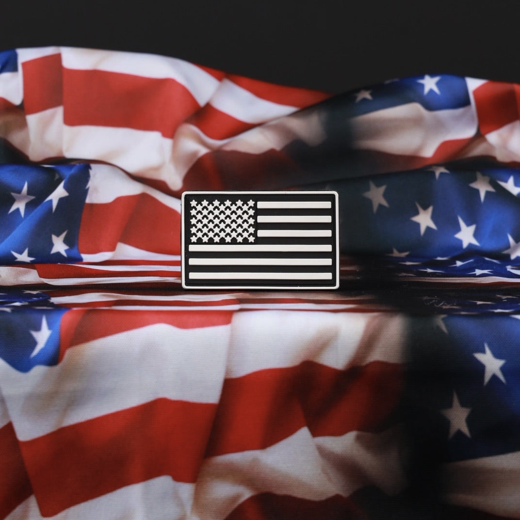 american flags for hiking backpacks American US Flag Black and White