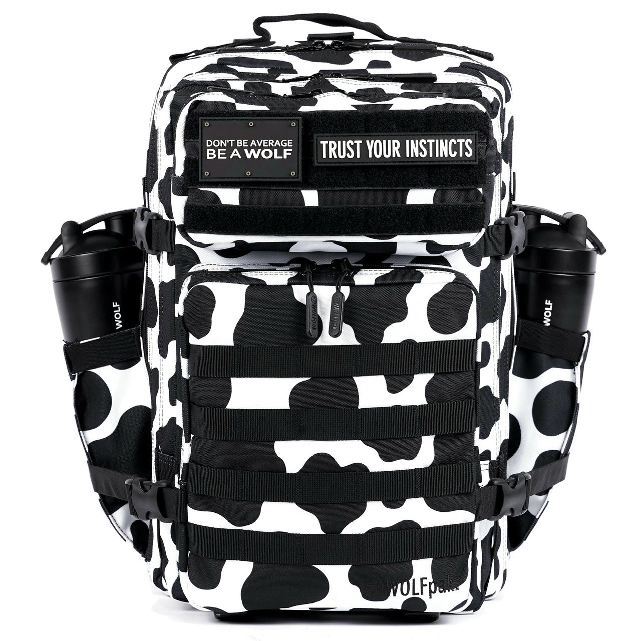 45L Backpack Black White Cow