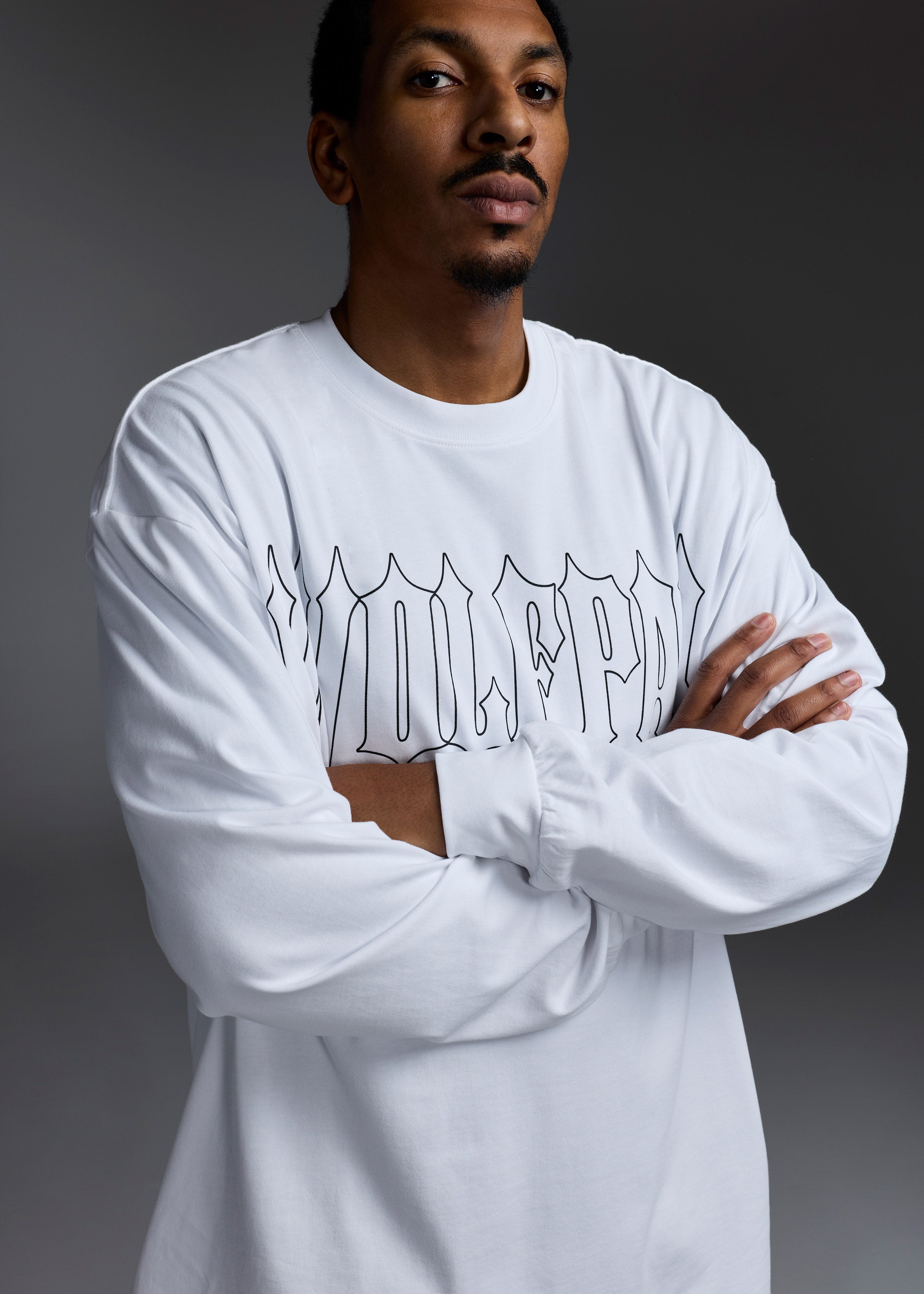 Ironwood Outline White Long Sleeve Tee