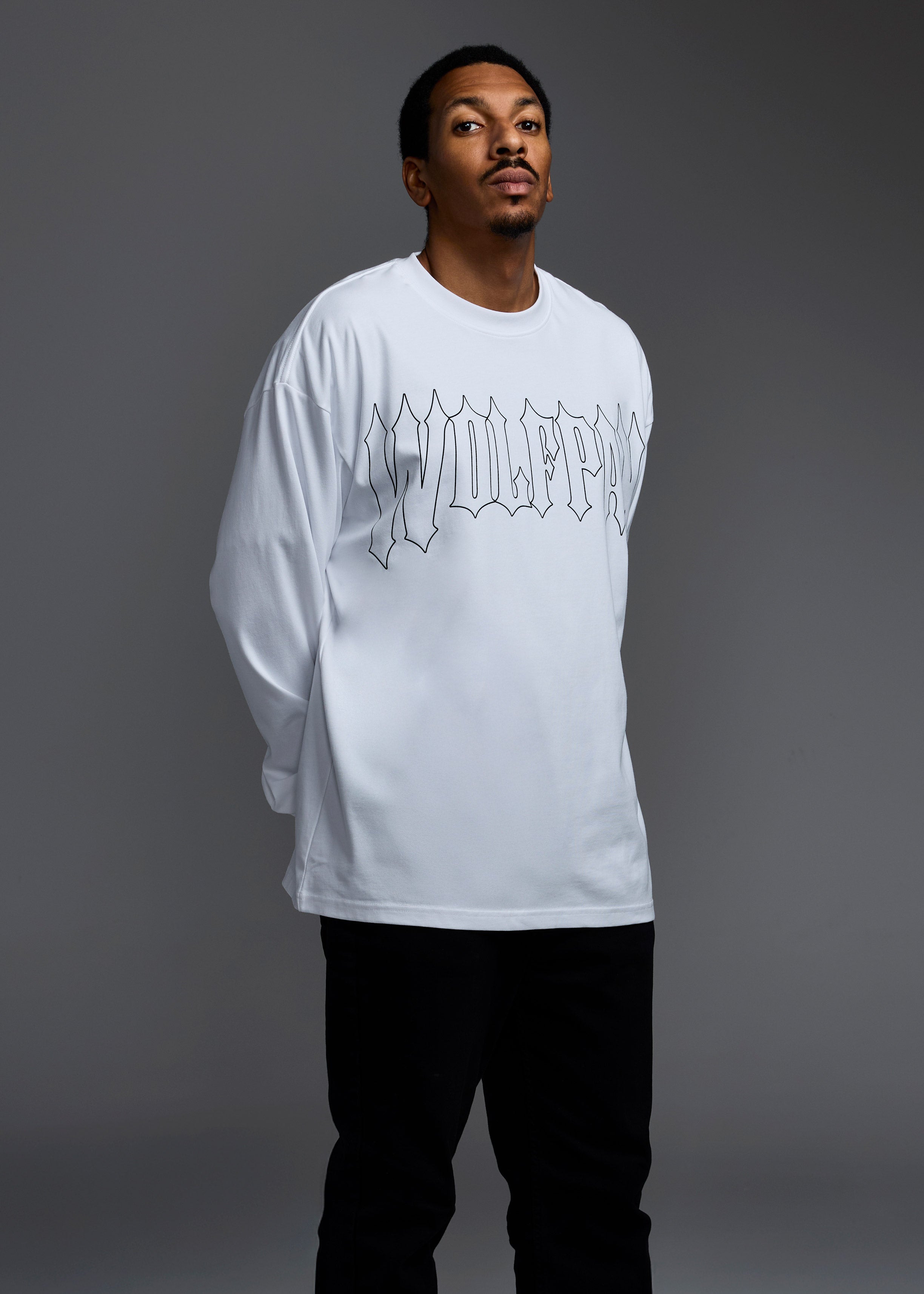 Ironwood Outline White Long Sleeve Tee
