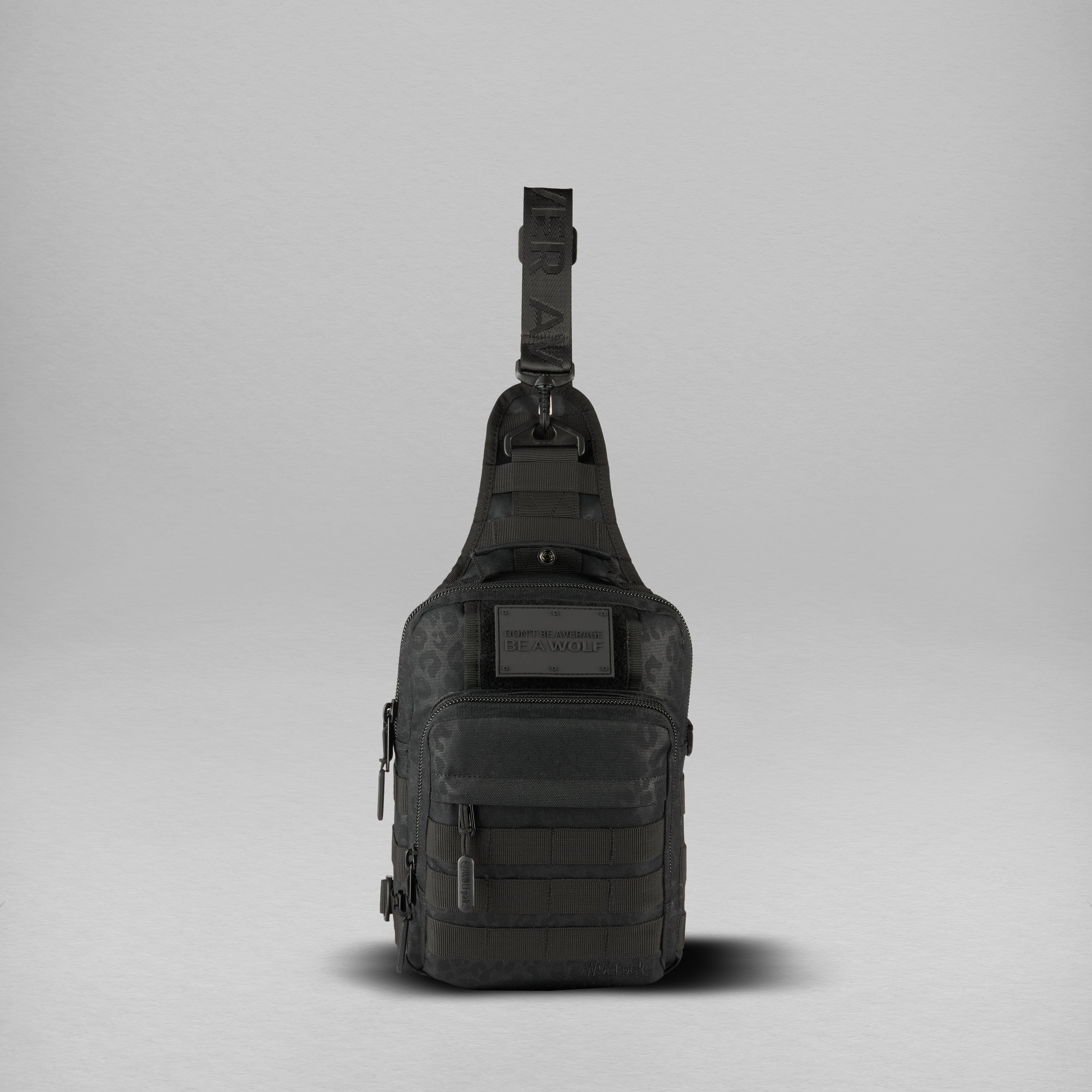 9L Tactical Sling Bag Black Leopard