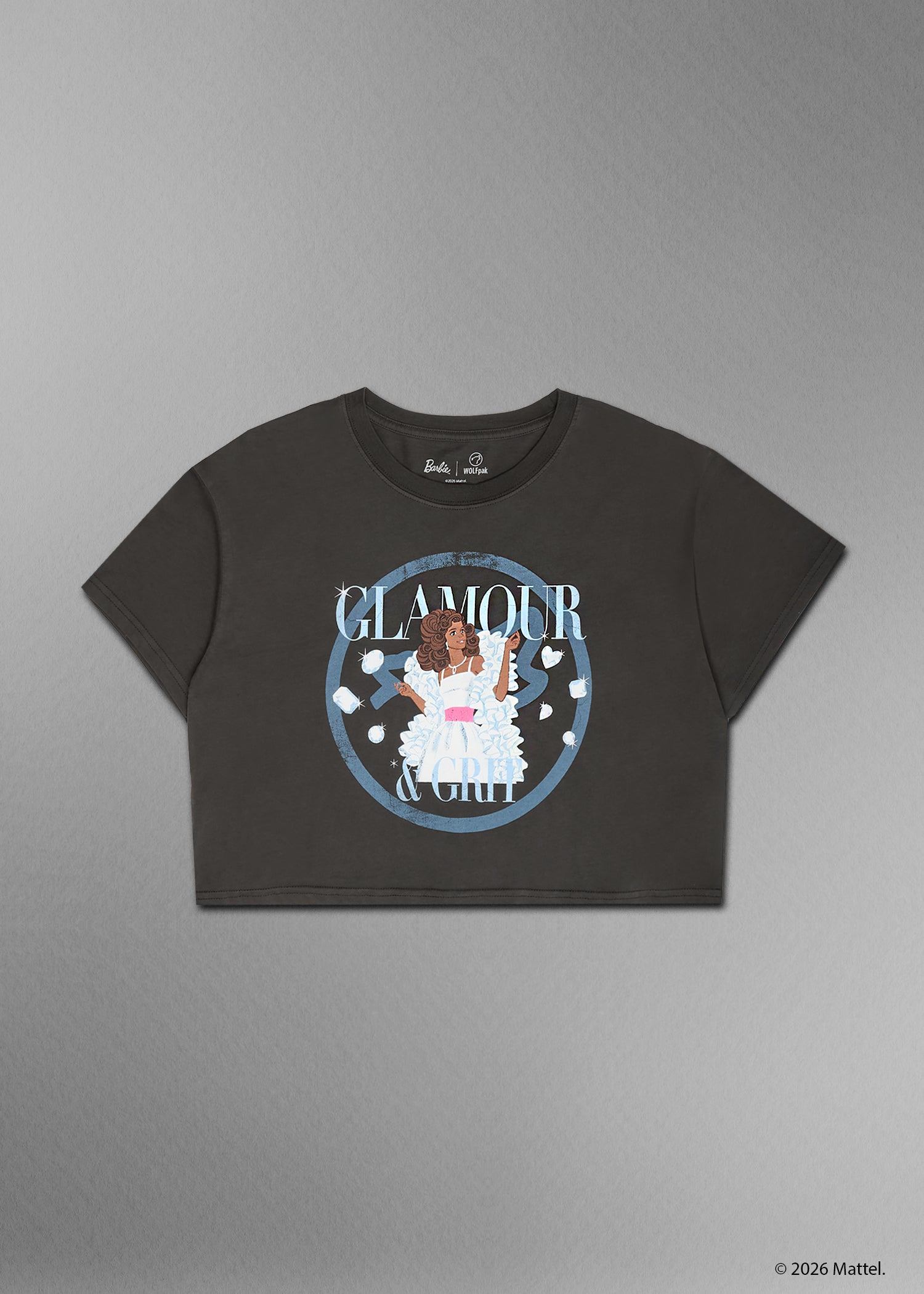 Barbie Glamour and Grit Graphic Crop Shirt