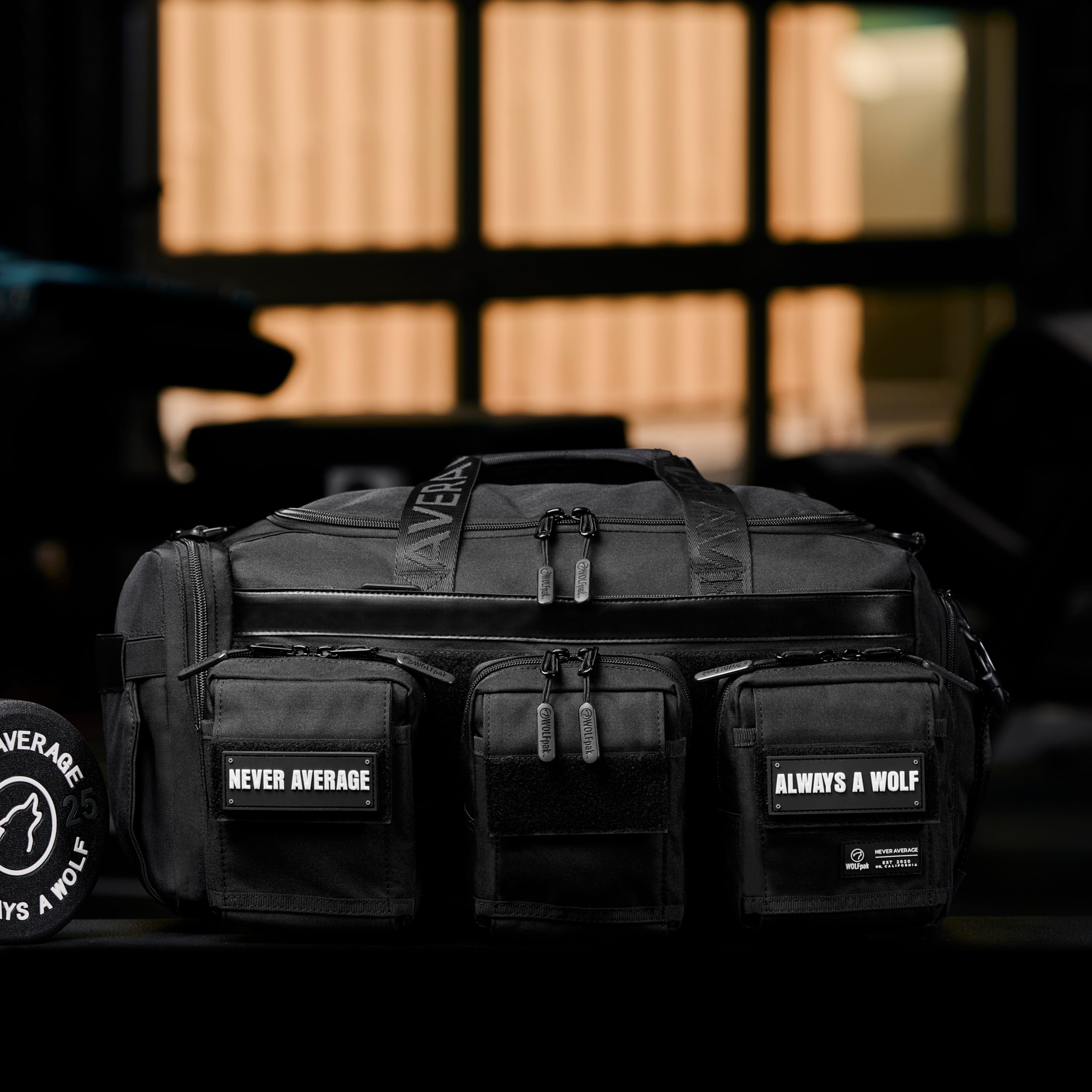 30L Perfect Duffle Bag Alpha Black (3 Pockets w/Full Velcro Front)