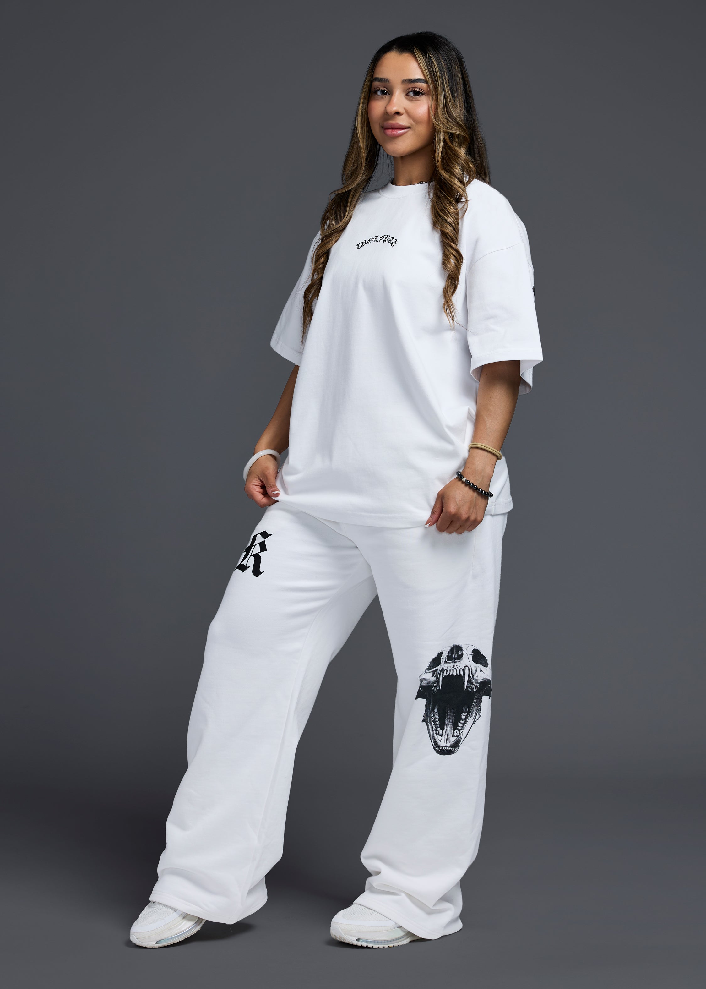 Forever White Wide Leg Sweat Pants