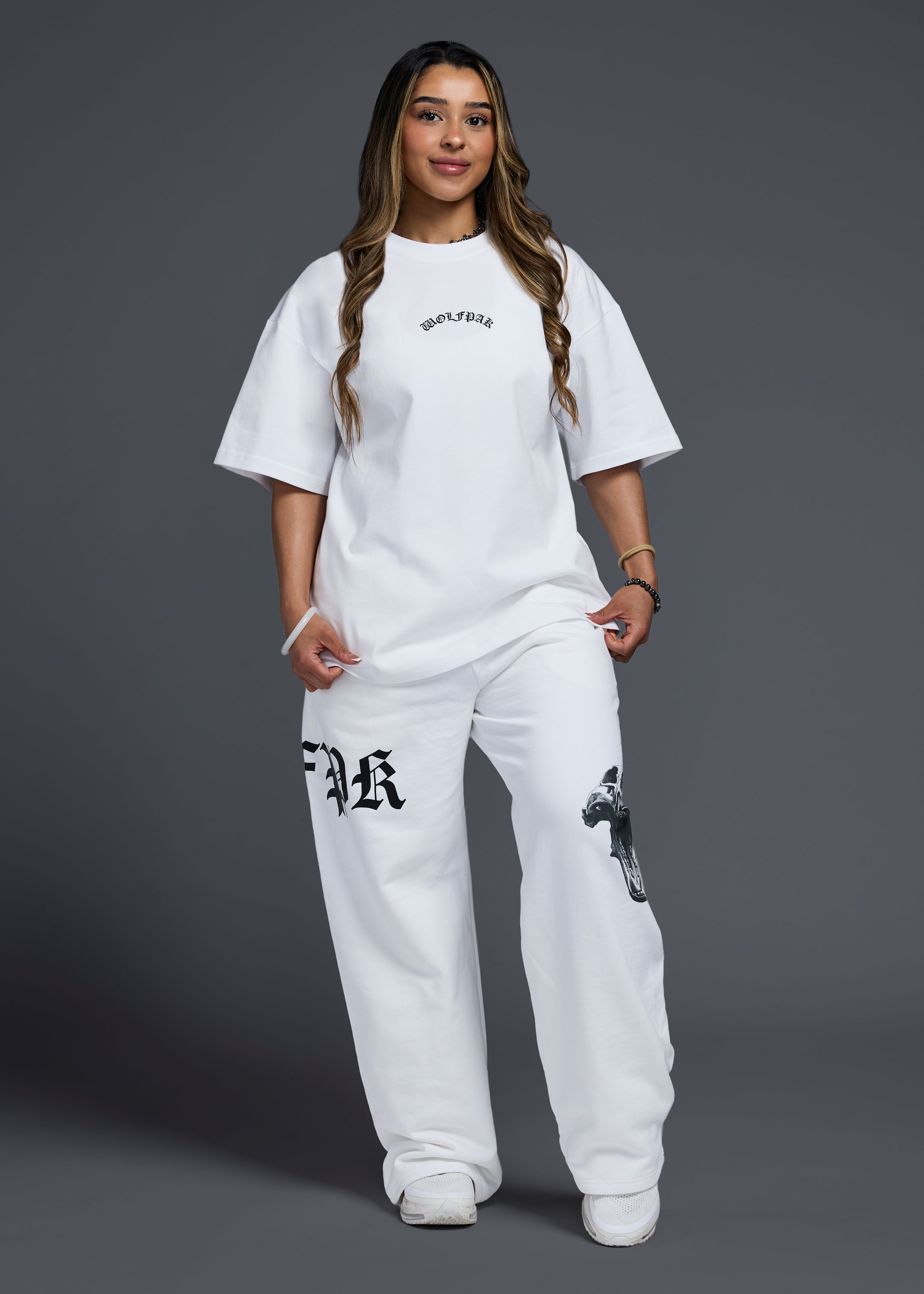 Forever White Wide Leg Sweat Pants