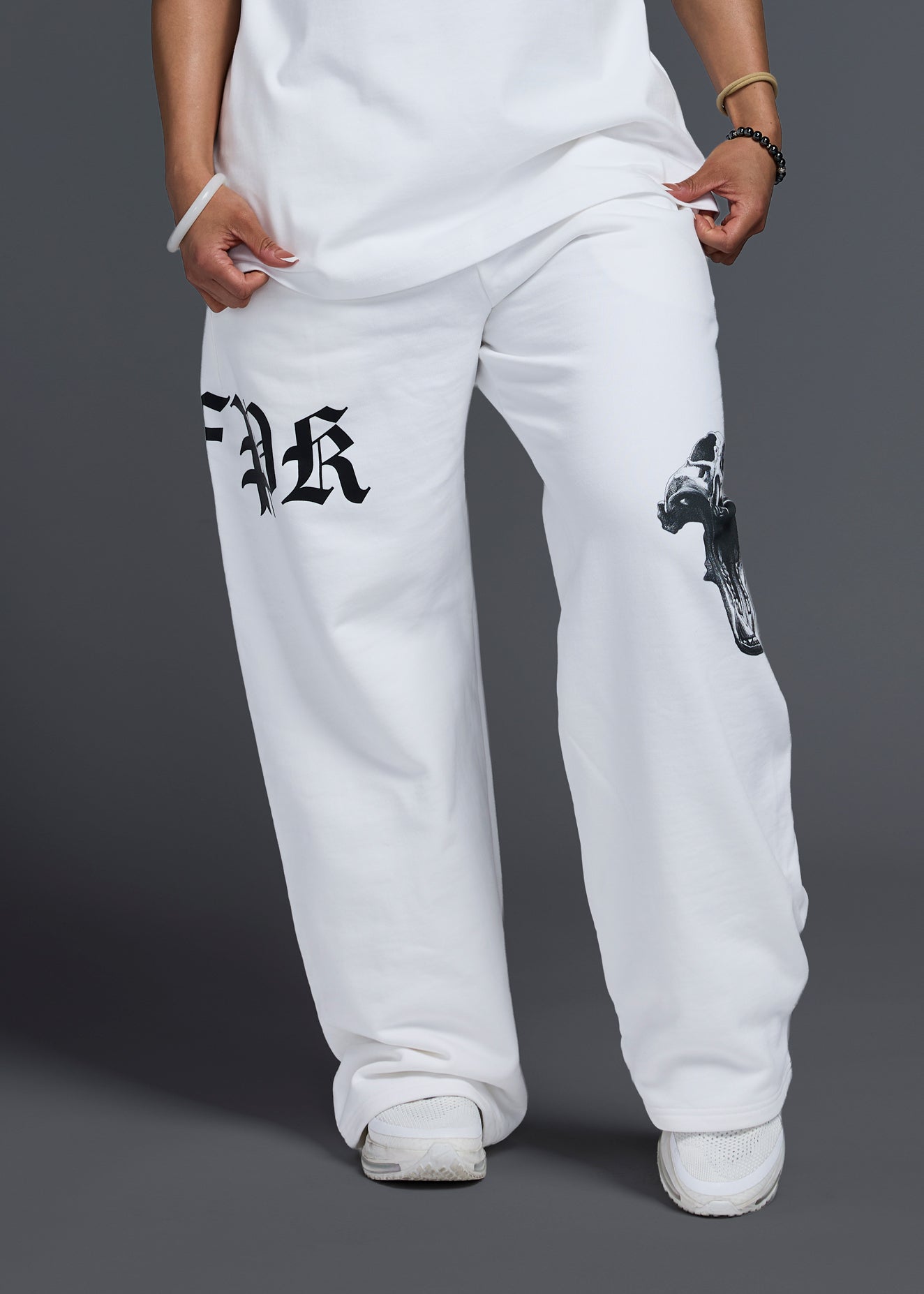 Forever White Wide Leg Sweat Pants