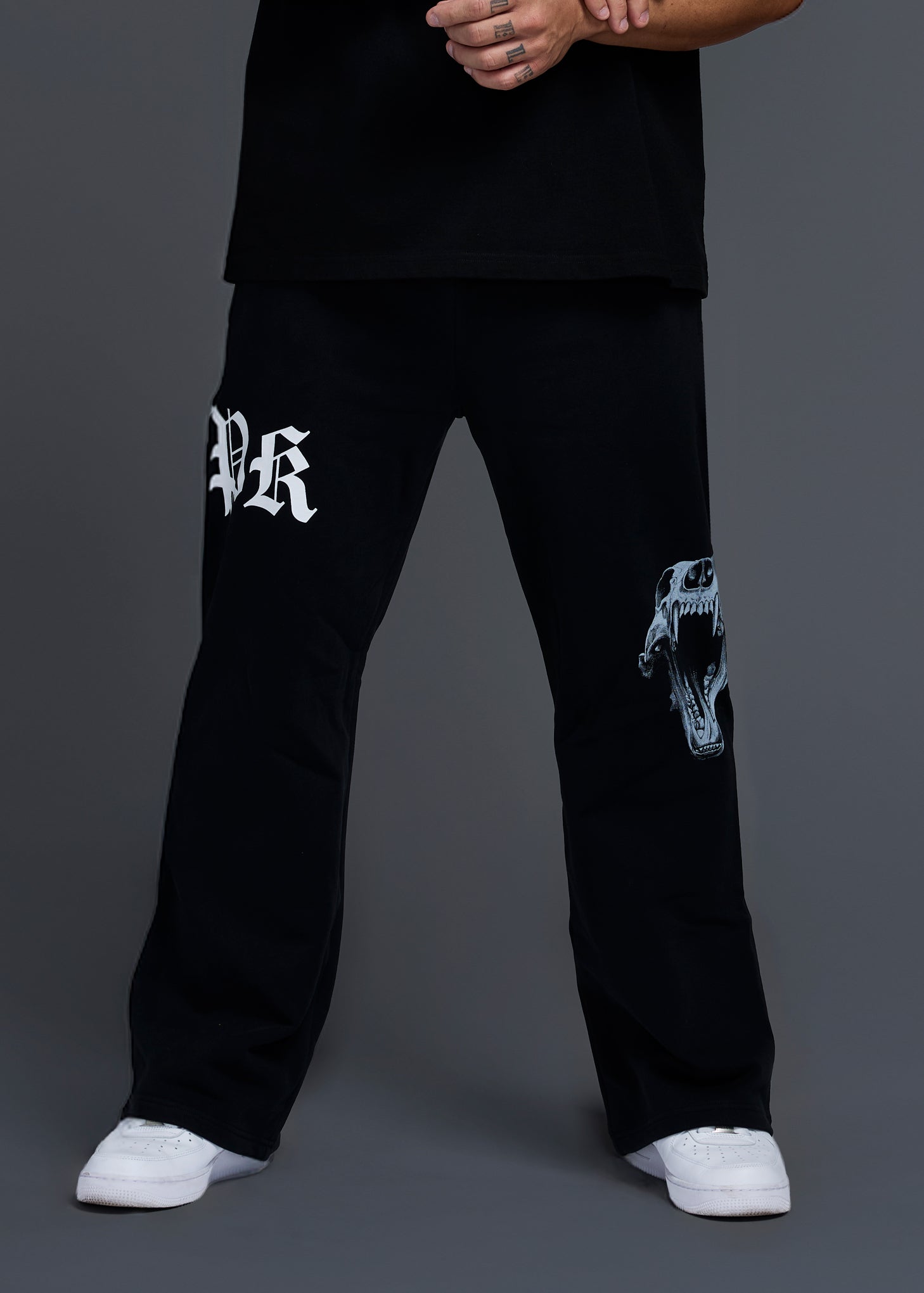 Forever Alpha Black Wide Leg Sweat Pants