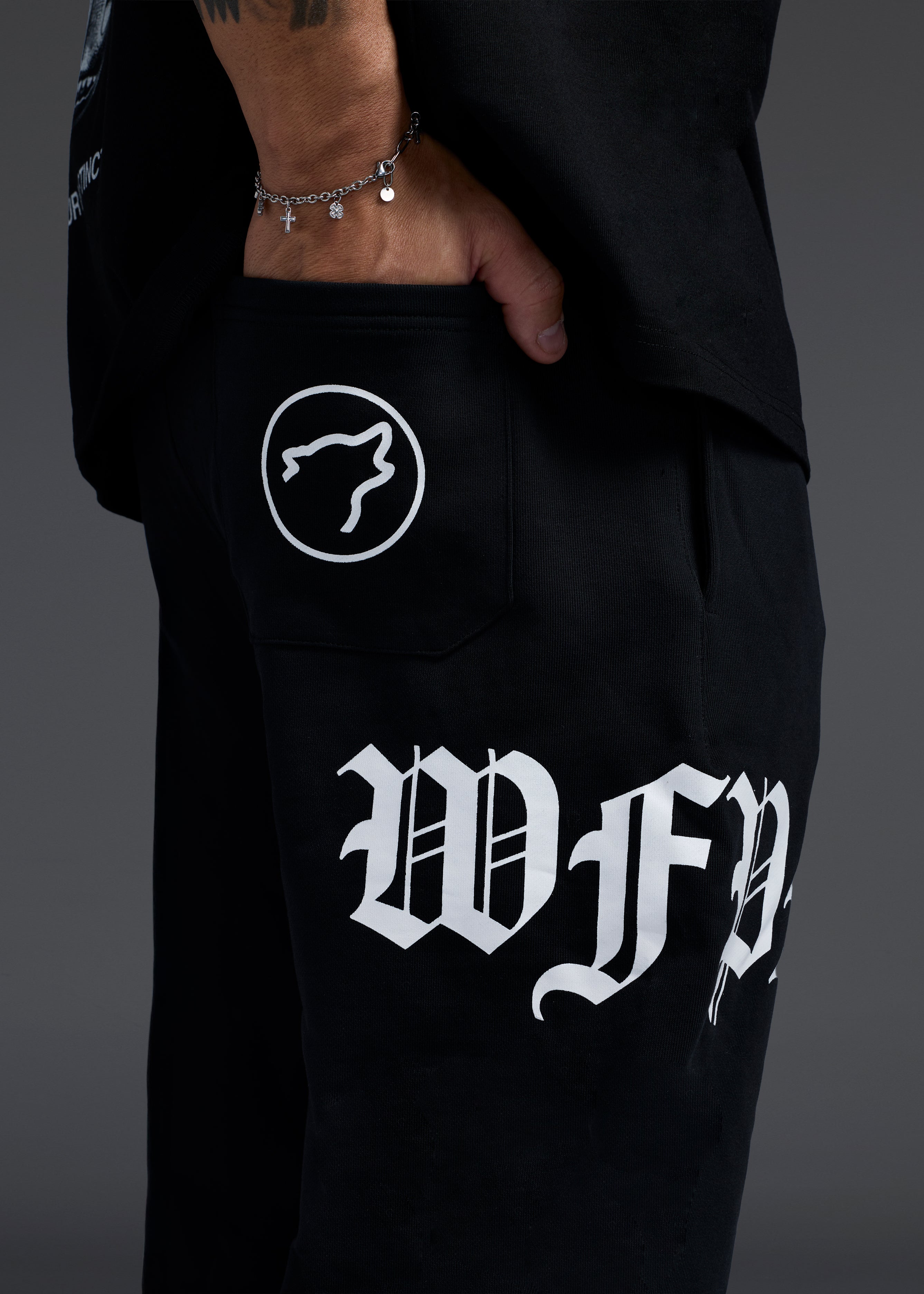Forever Alpha Black Wide Leg Sweat Pants