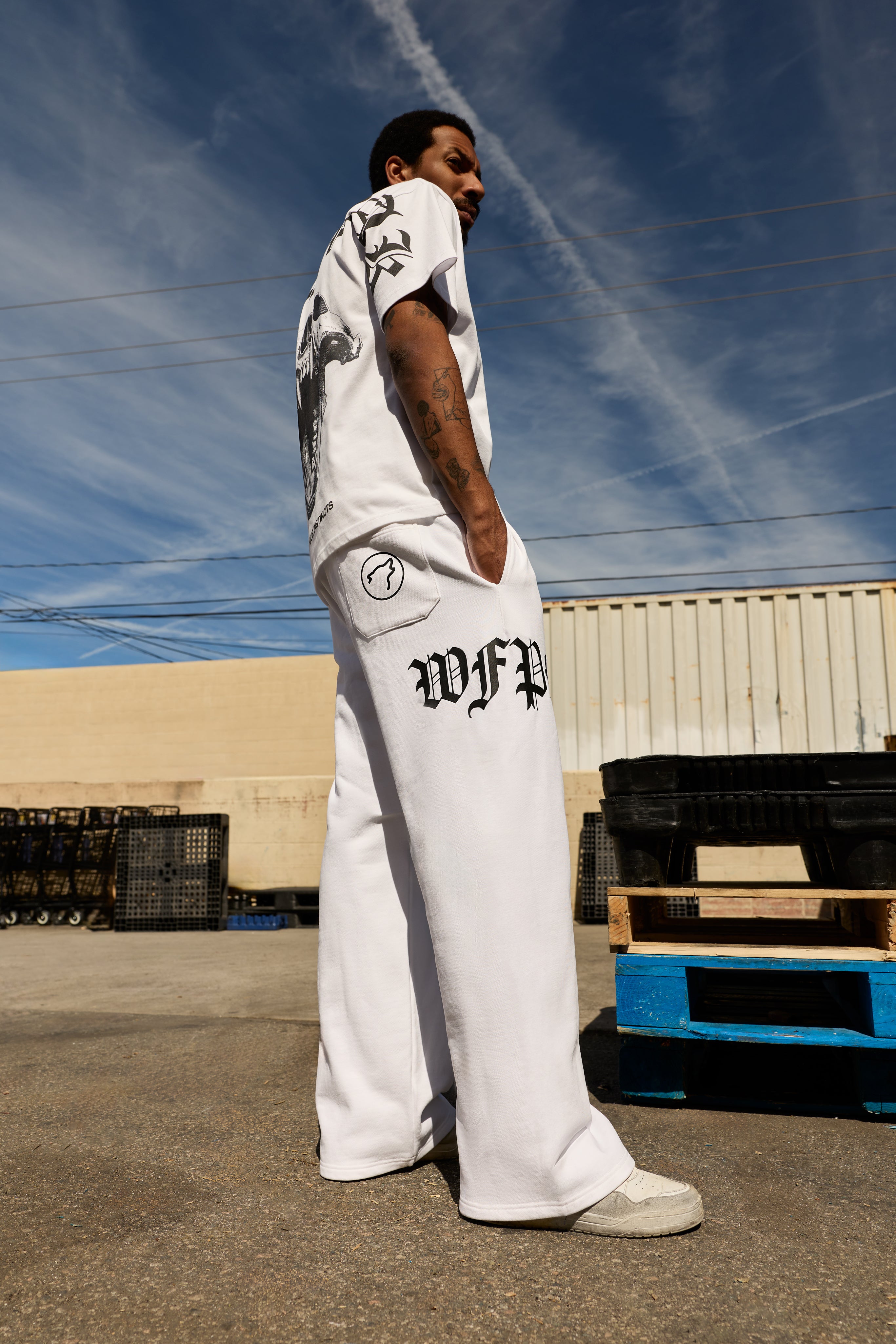 Forever White Wide Leg Sweat Pants