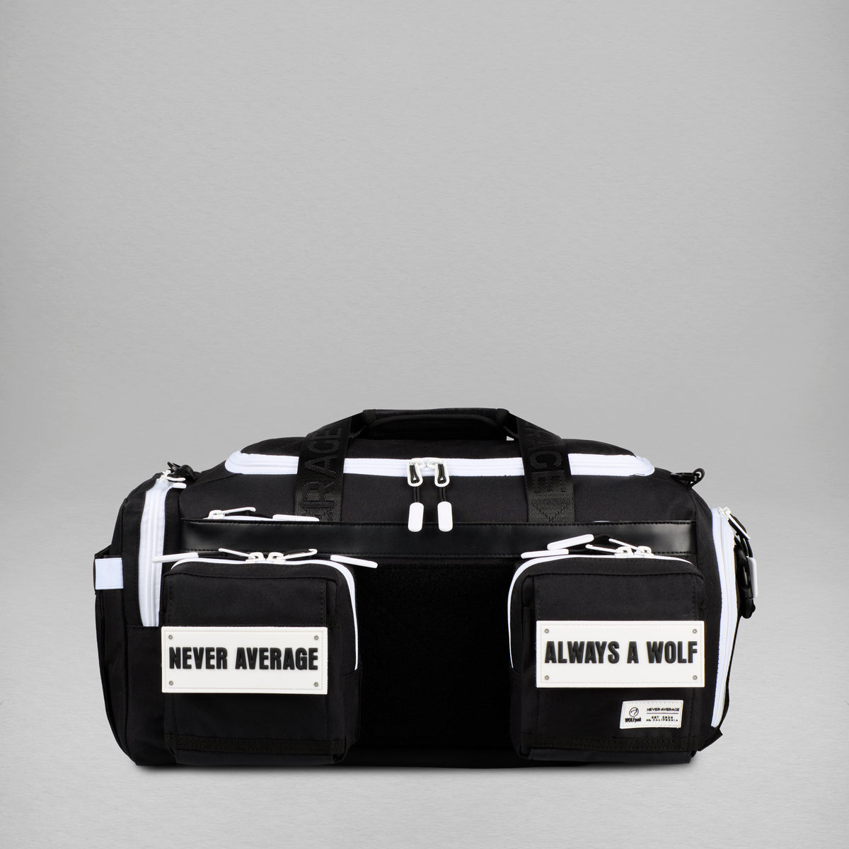 30L Perfect Duffle Bag Alpha Black White Accents