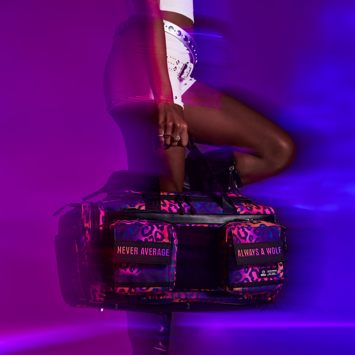 30L Perfect Duffle Bag Neon Leopard