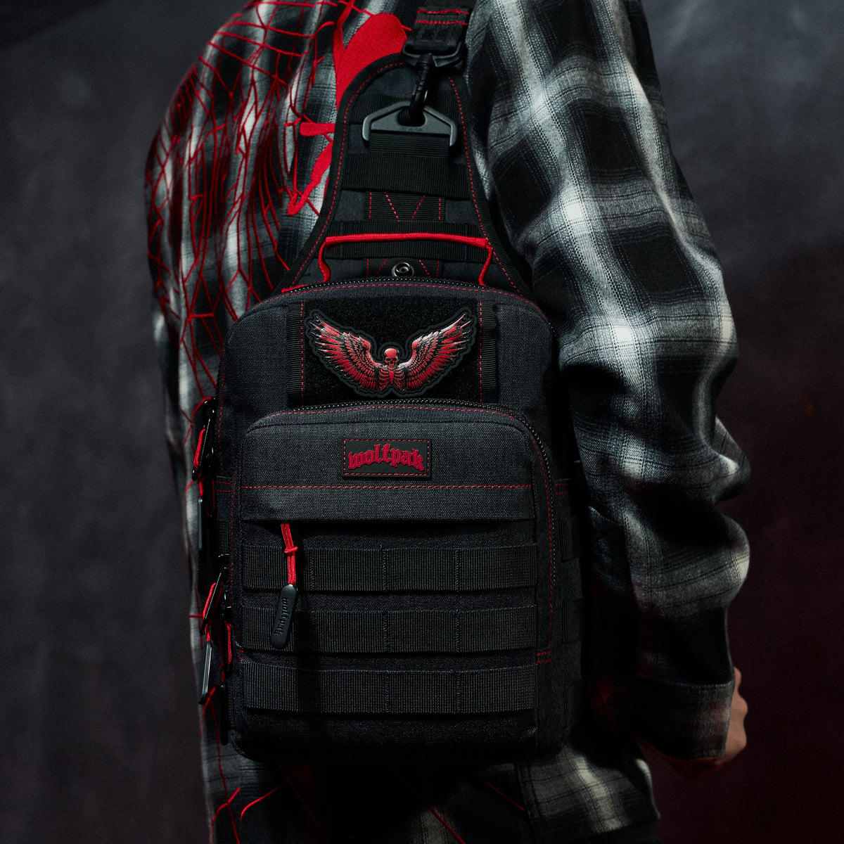 9L Tactical Sling Bag Deathwing Red