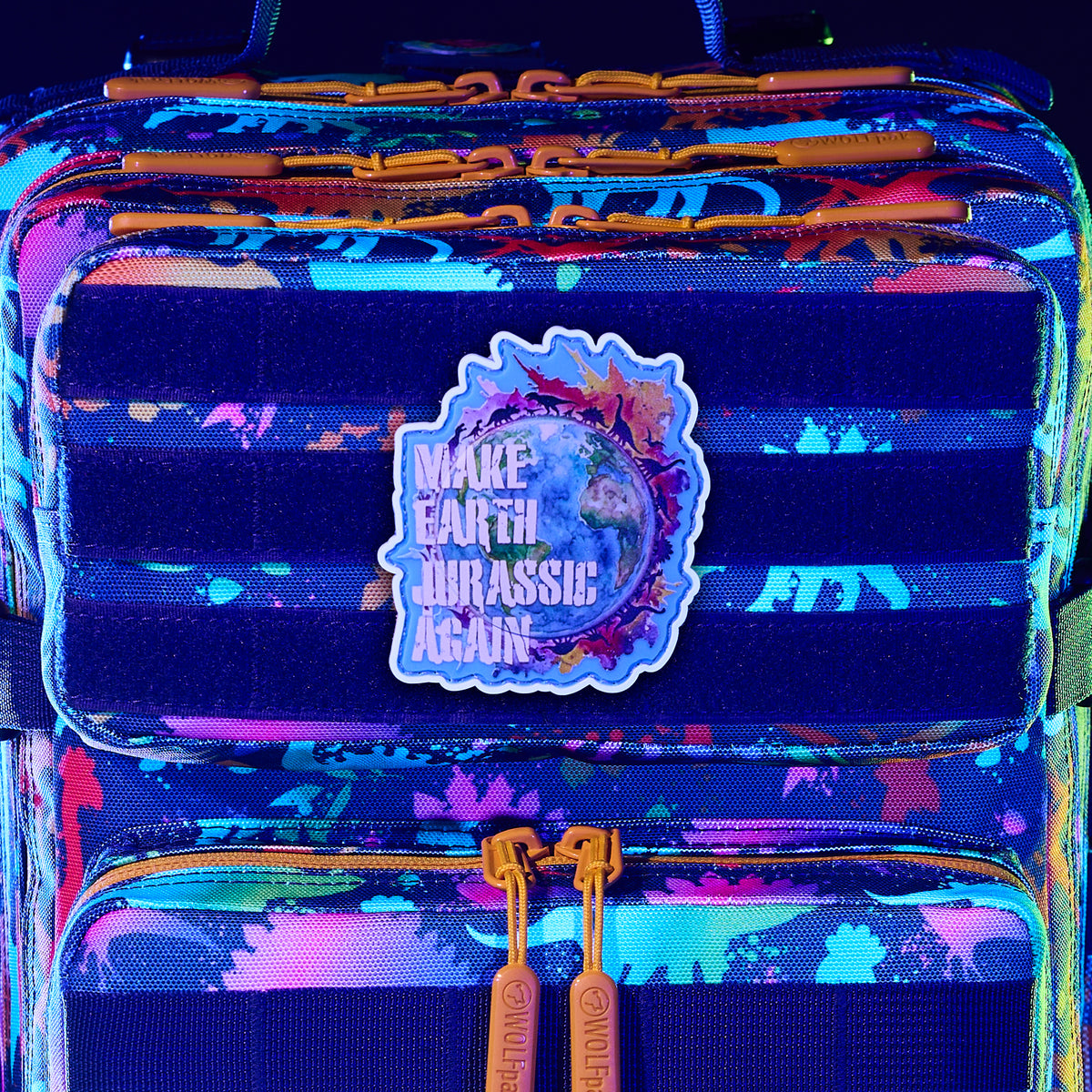 Neon Dino Make Earth Jurassic Again Patch
