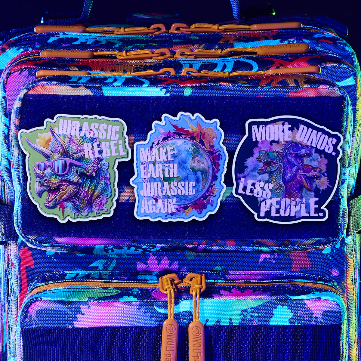 Neon Dino Jurassic Rebel Patch Bundle