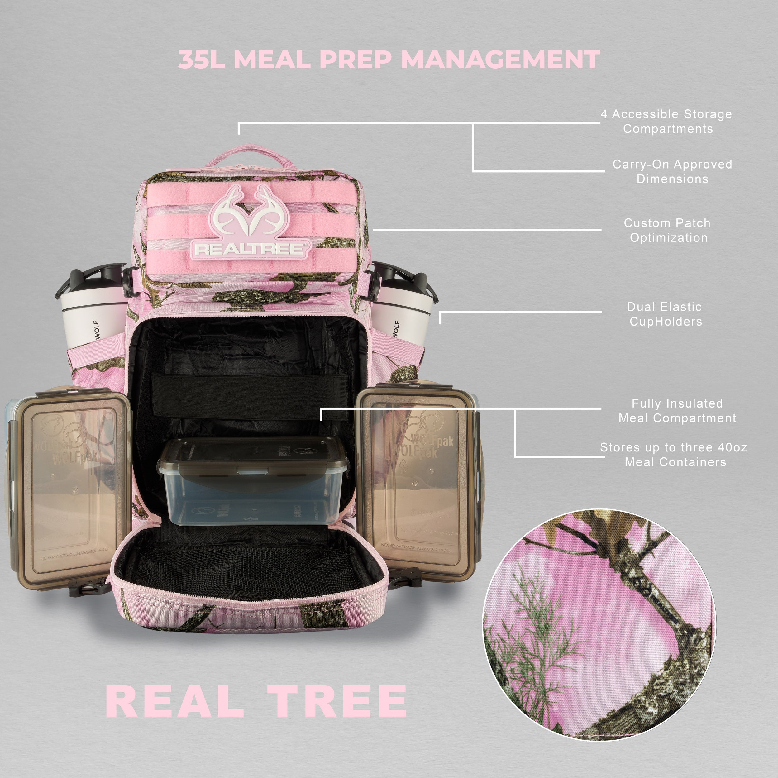 35L Realtree Flushing Pink Meal Prep Management