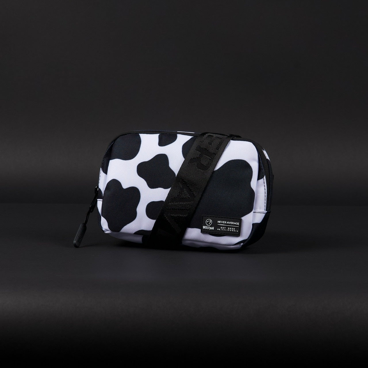 Crossbody Pack Black White Cow