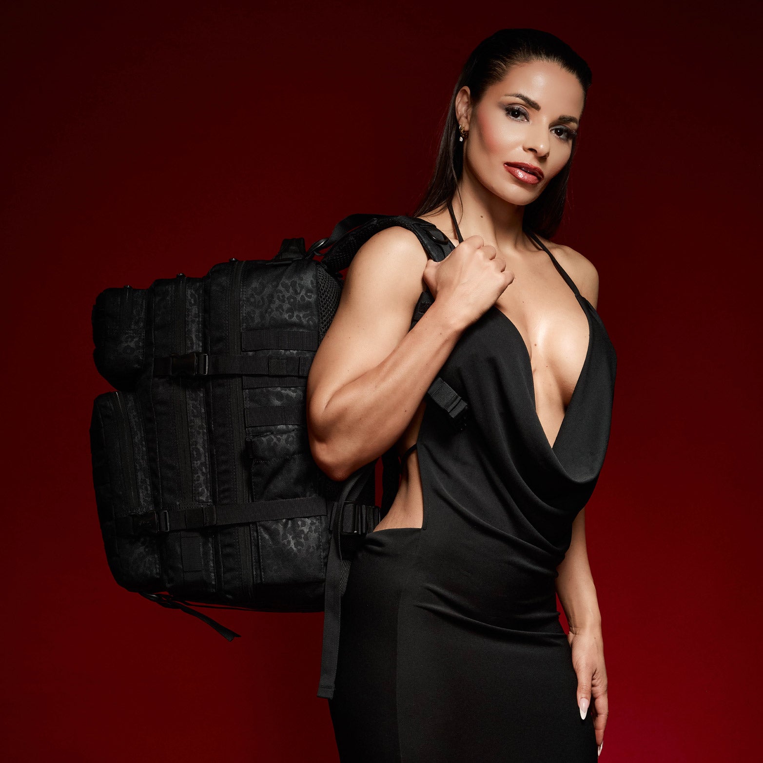 45L Backpack Black Leopard