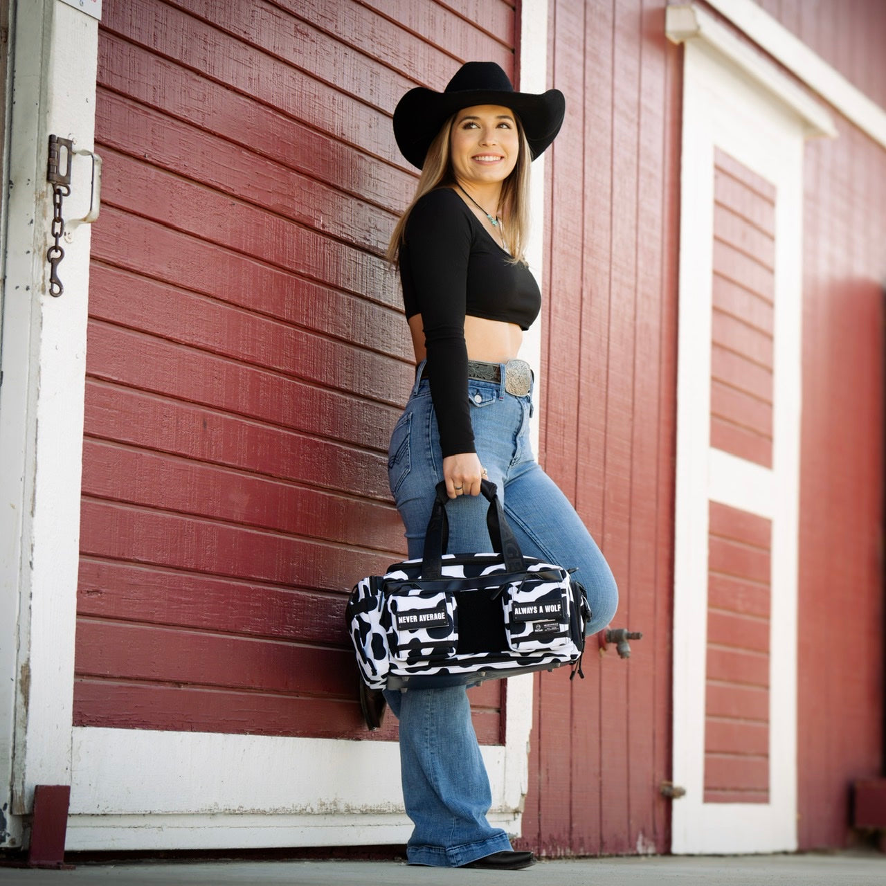 Mini sac de sport 20L vache noire et blanche