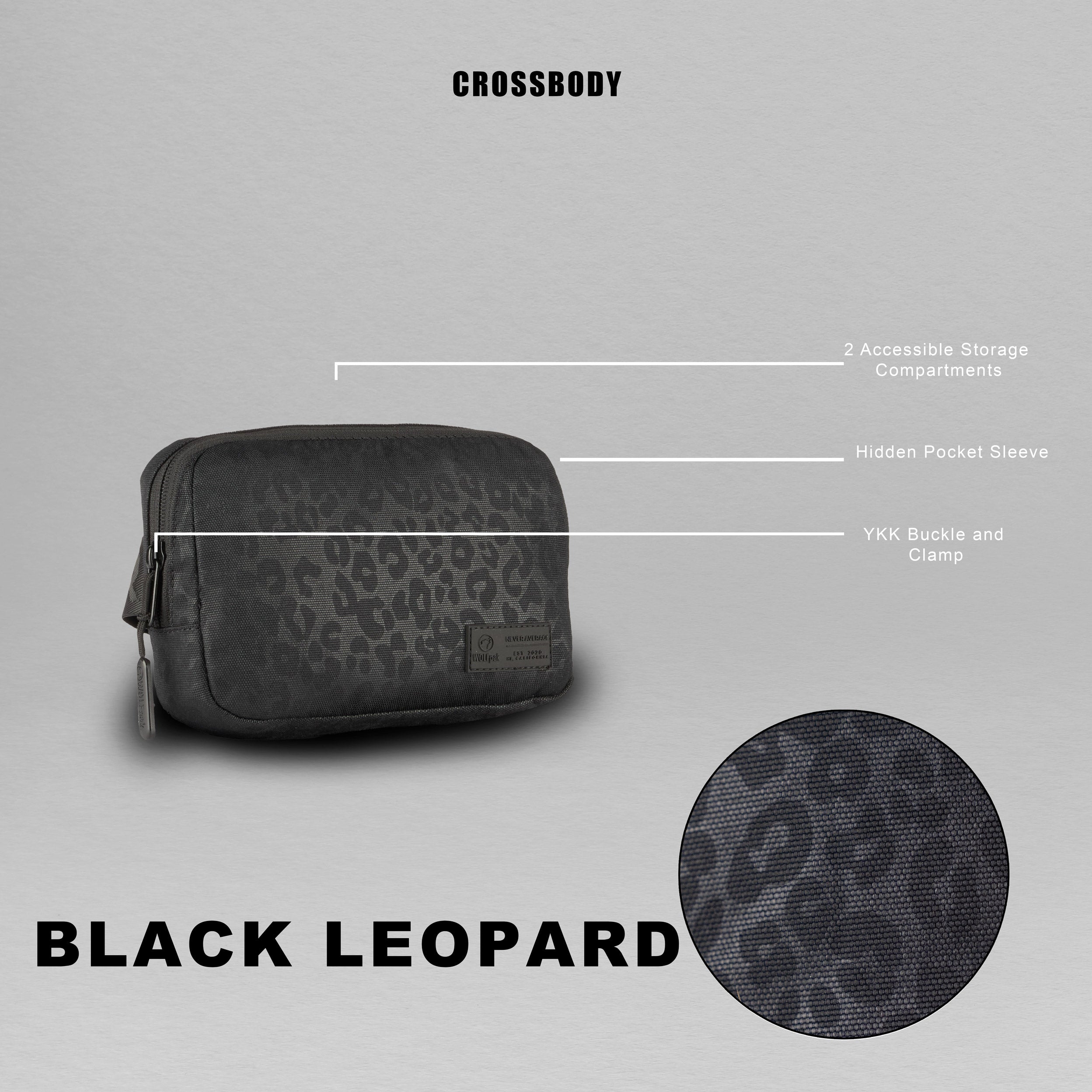 Crossbody Pack Black Leopard