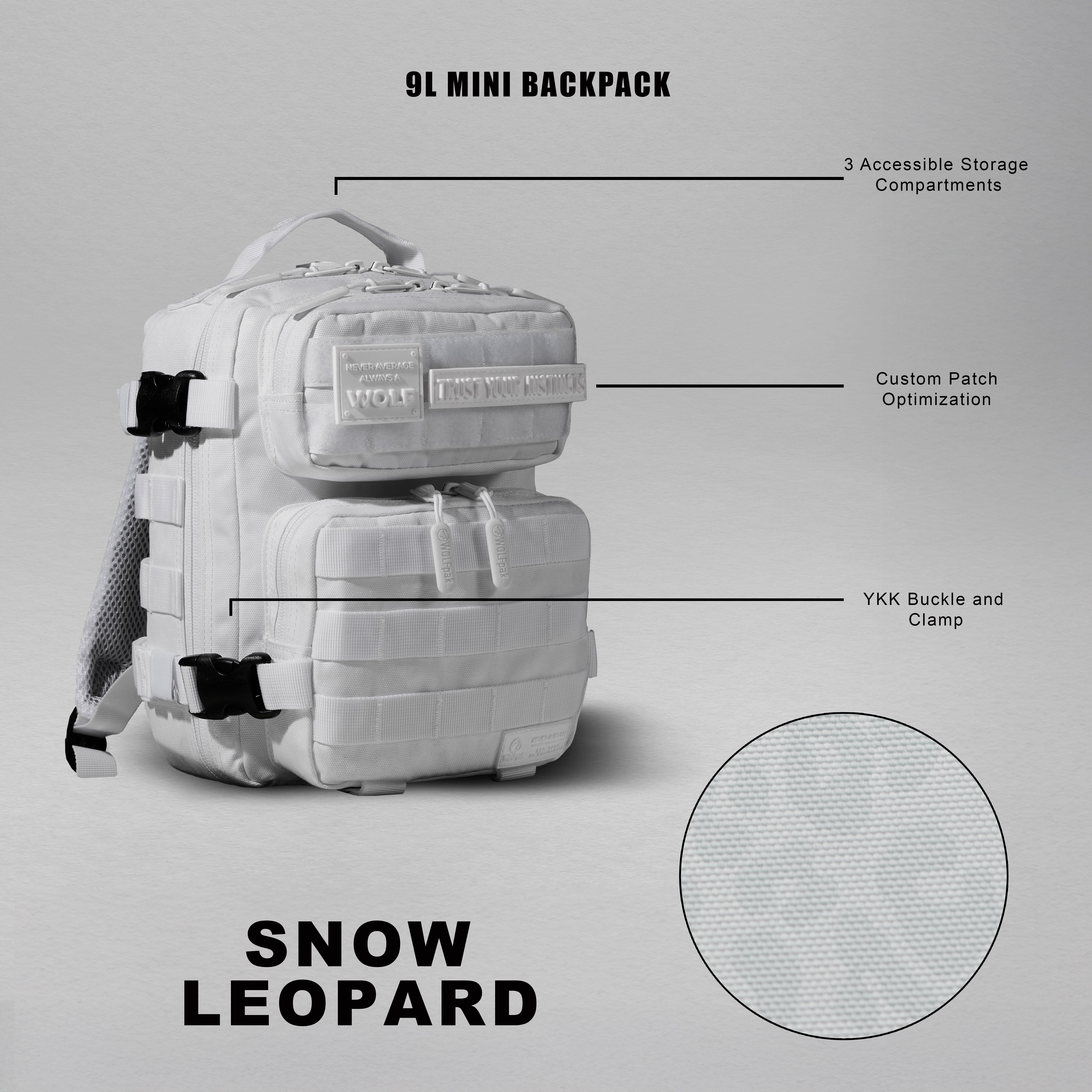 9L Backpack Mini Snow Leopard