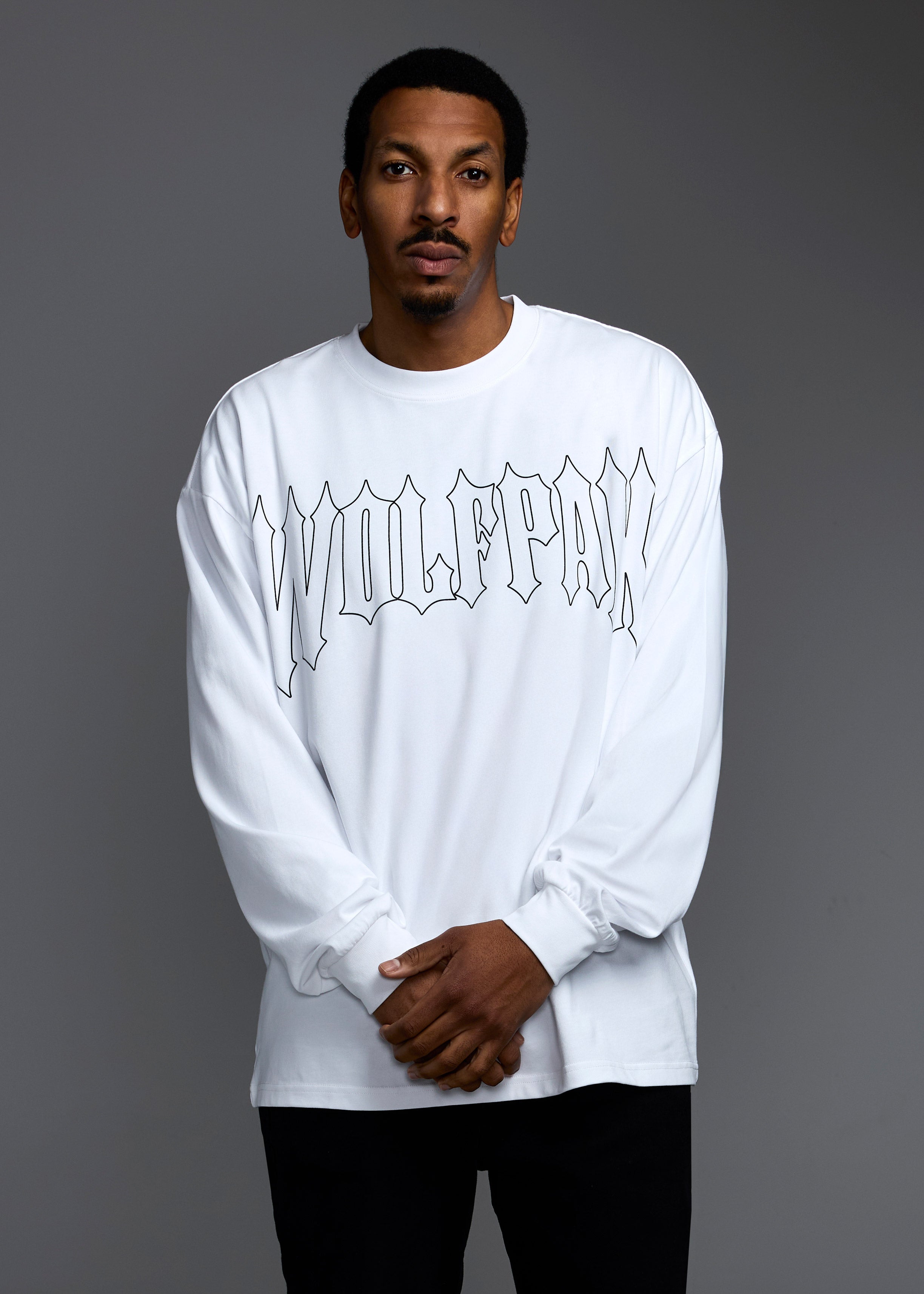 Ironwood Outline White Long Sleeve Tee