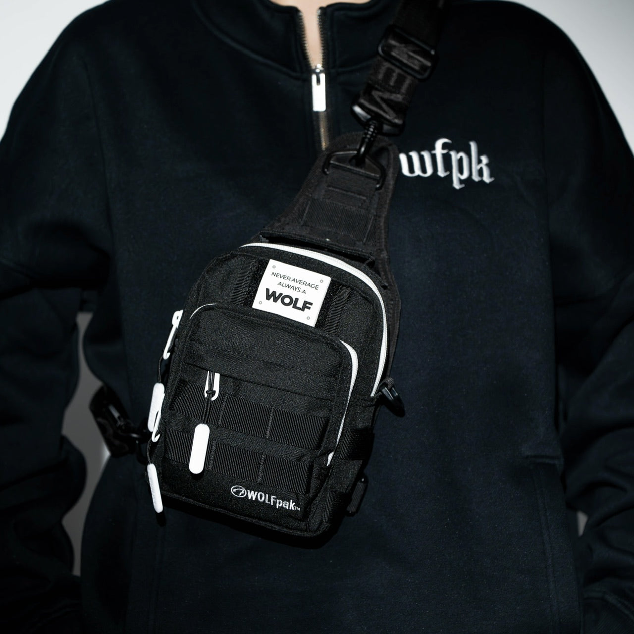 4L Mini Tactical Sling Bag Alpha Black White Accent