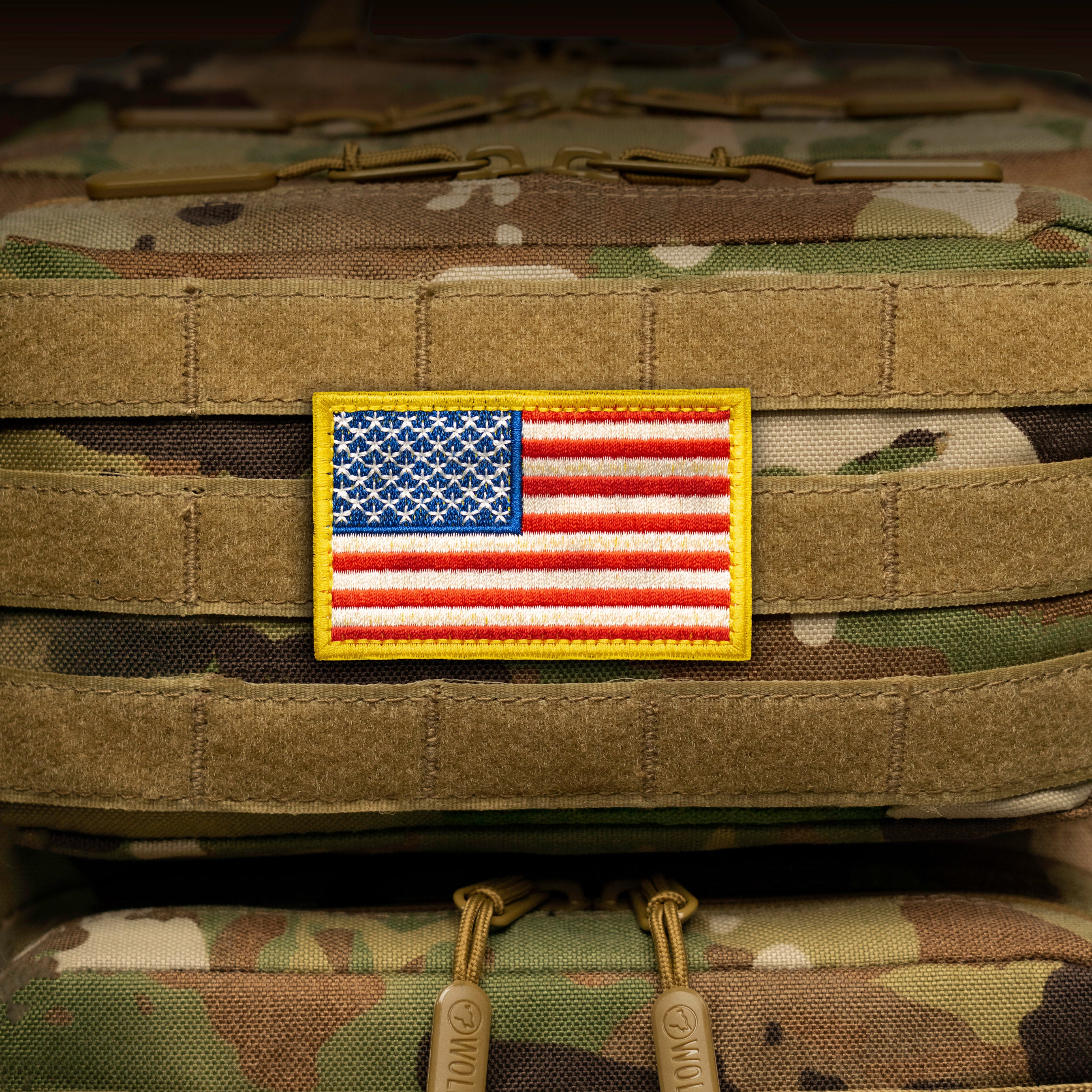 American Flag w/ Gold Fringe