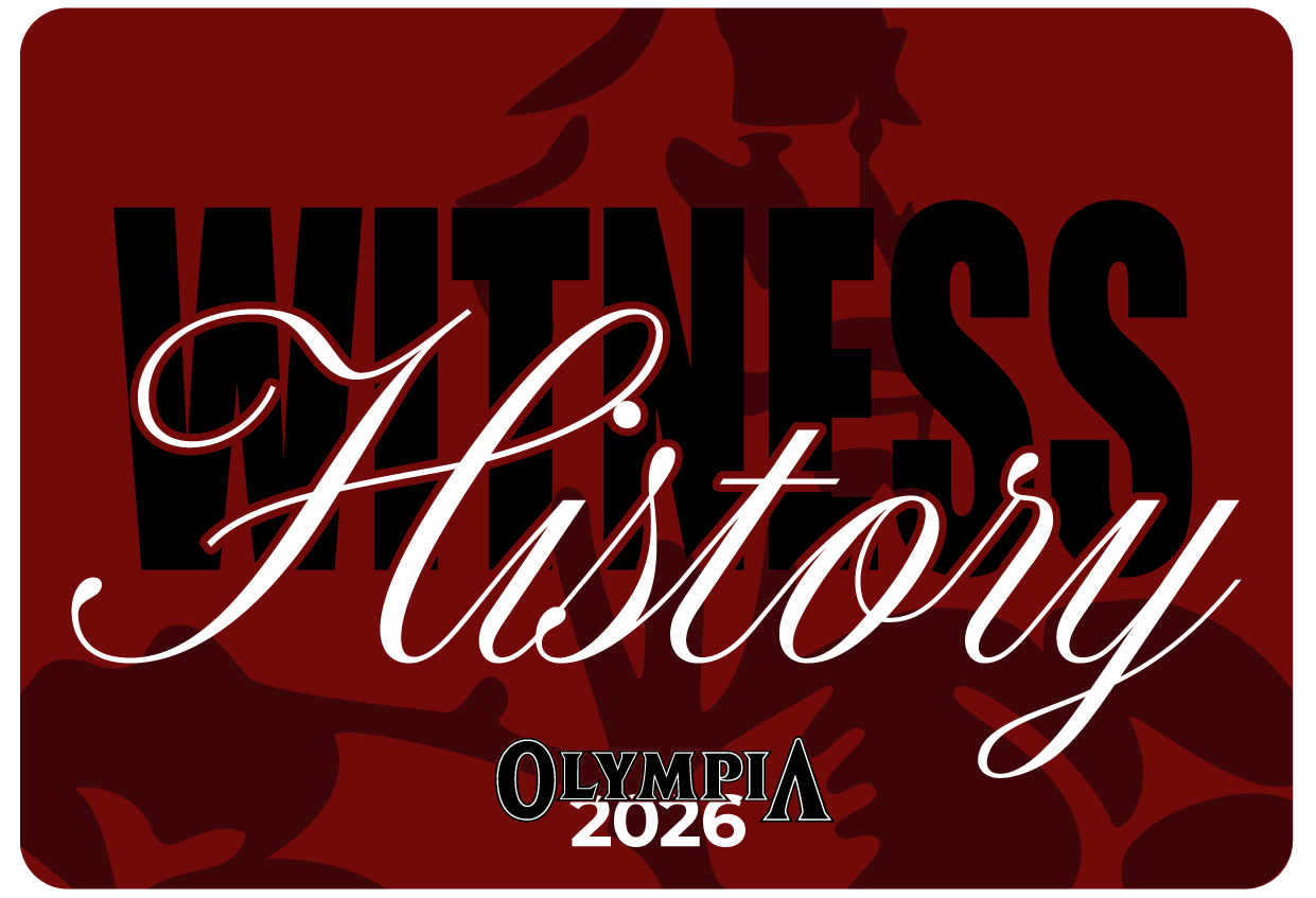 A rectangular red gift card featuring the words 'WITNESS History' in large black and white script, with 'OLYMPIA 2026' printed near the bottom, shown on a plain white background.