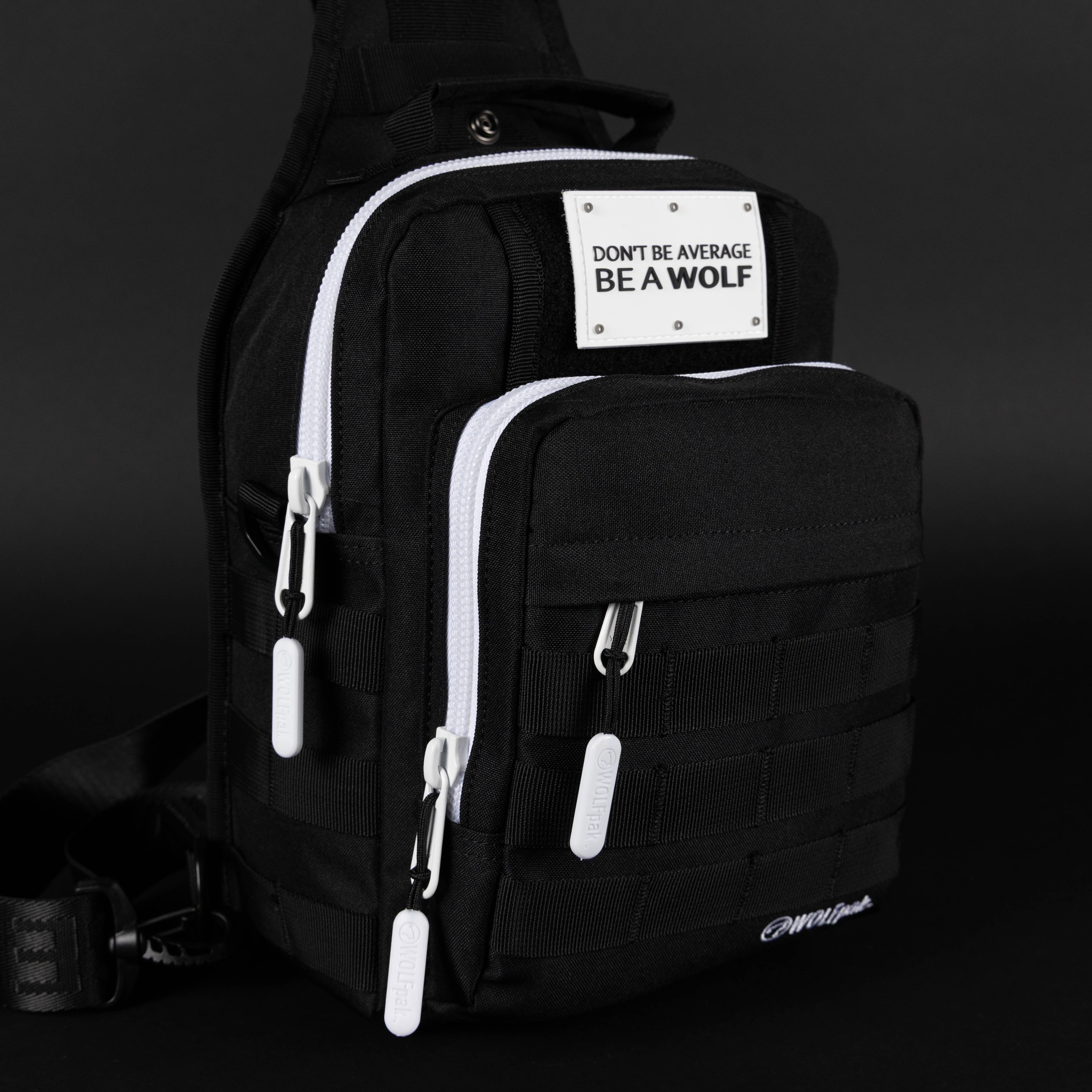 9L Tactical Sling Bag Alpha Black with White Accents