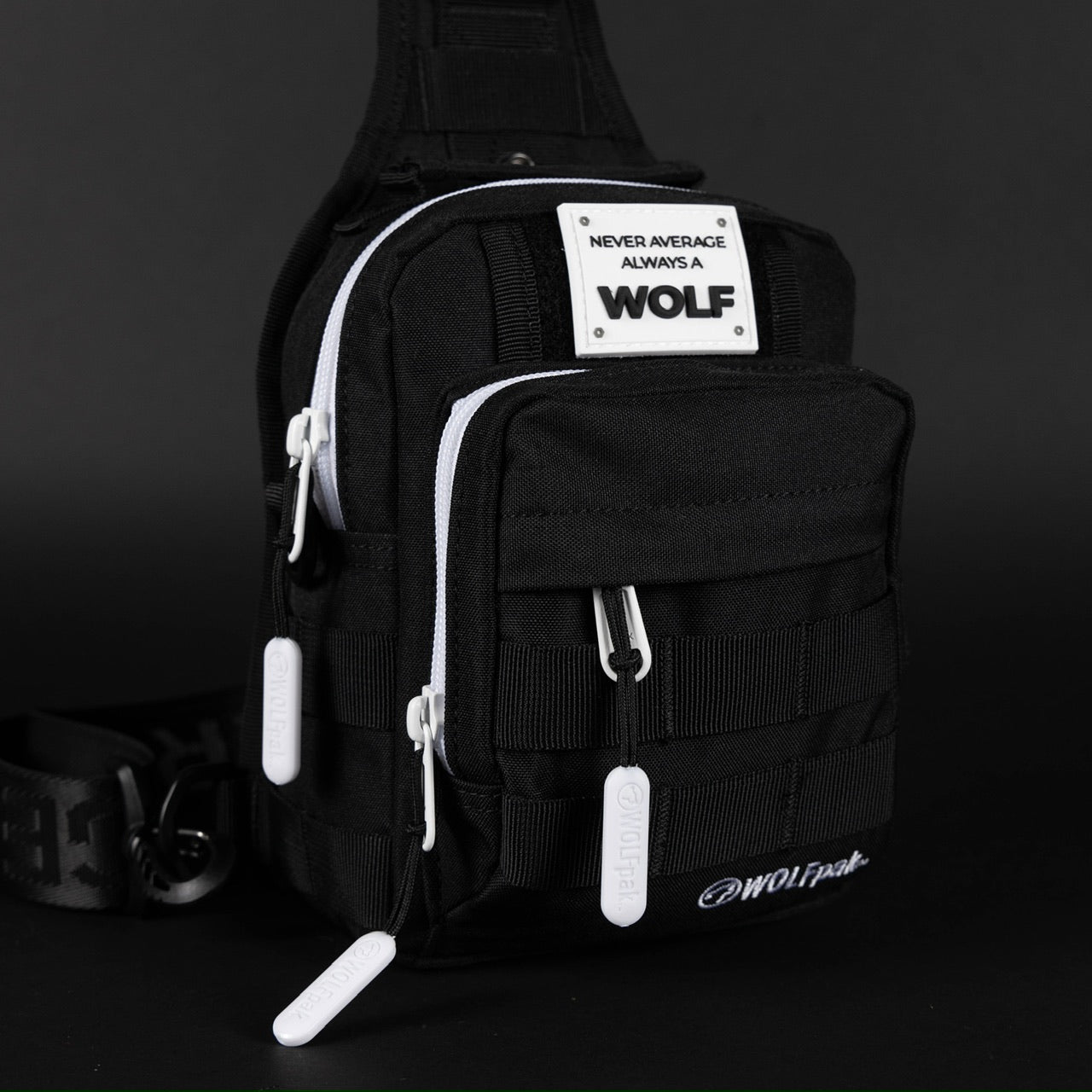 4L Mini Tactical Sling Bag Alpha Black White Accent