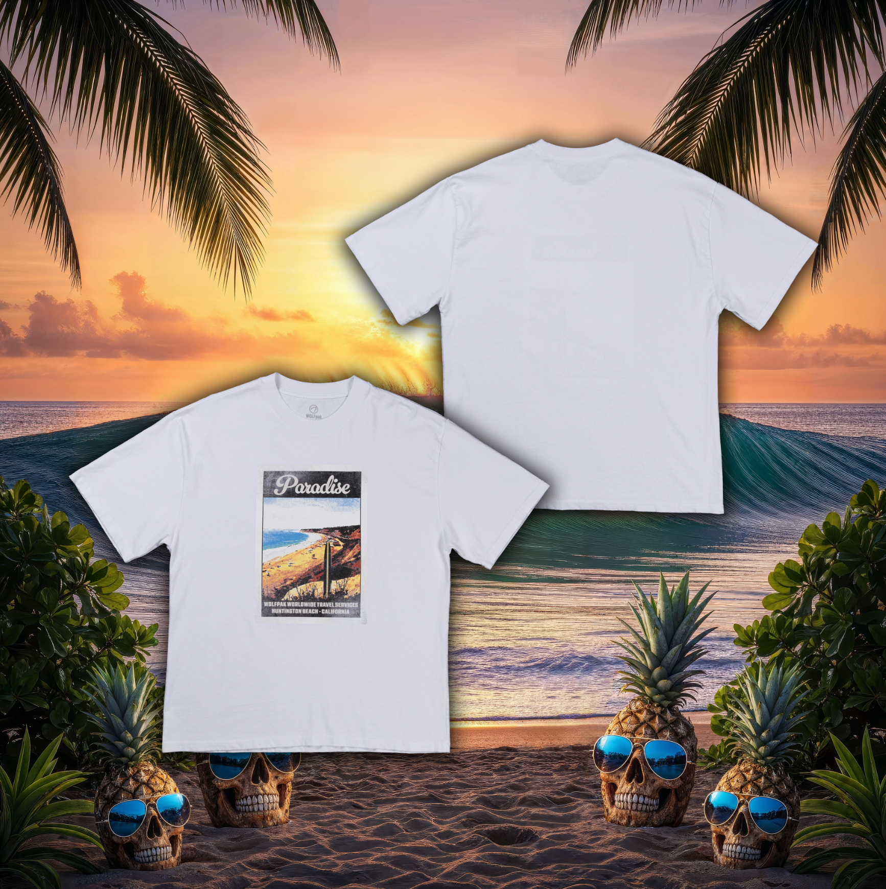 Tropical Rebellion T-Shirt Bundle (S, M, & L) White