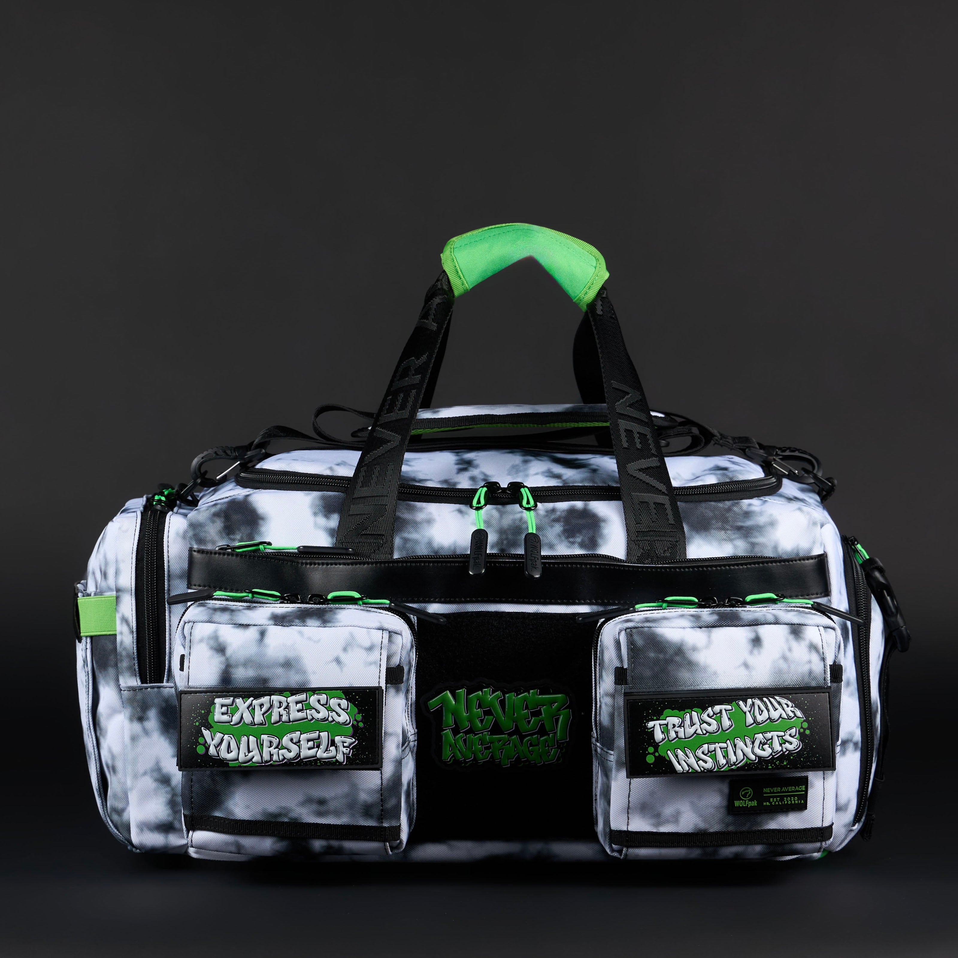 30L Perfect Duffle Bag Graffiti Green