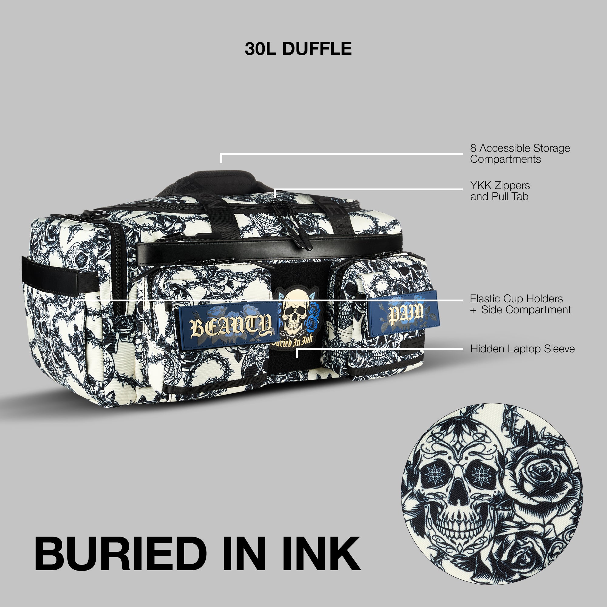 30L Perfect Duffle Bag Buried In Ink PREVIEW