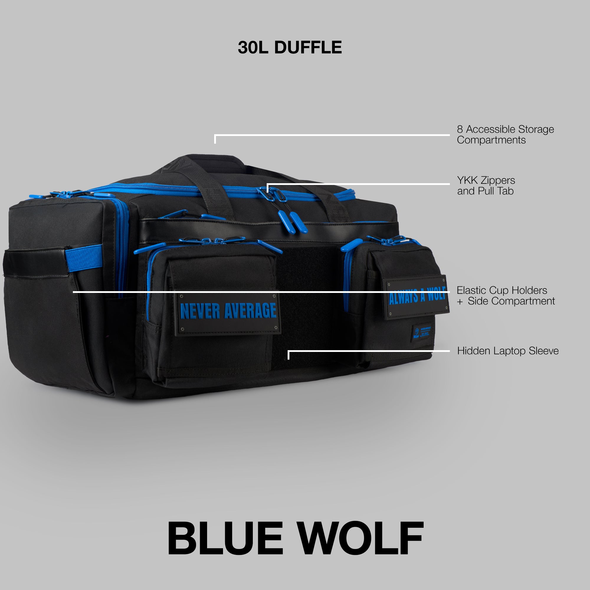 30L Perfect Duffle Bag Blue Wolf PREVIEW