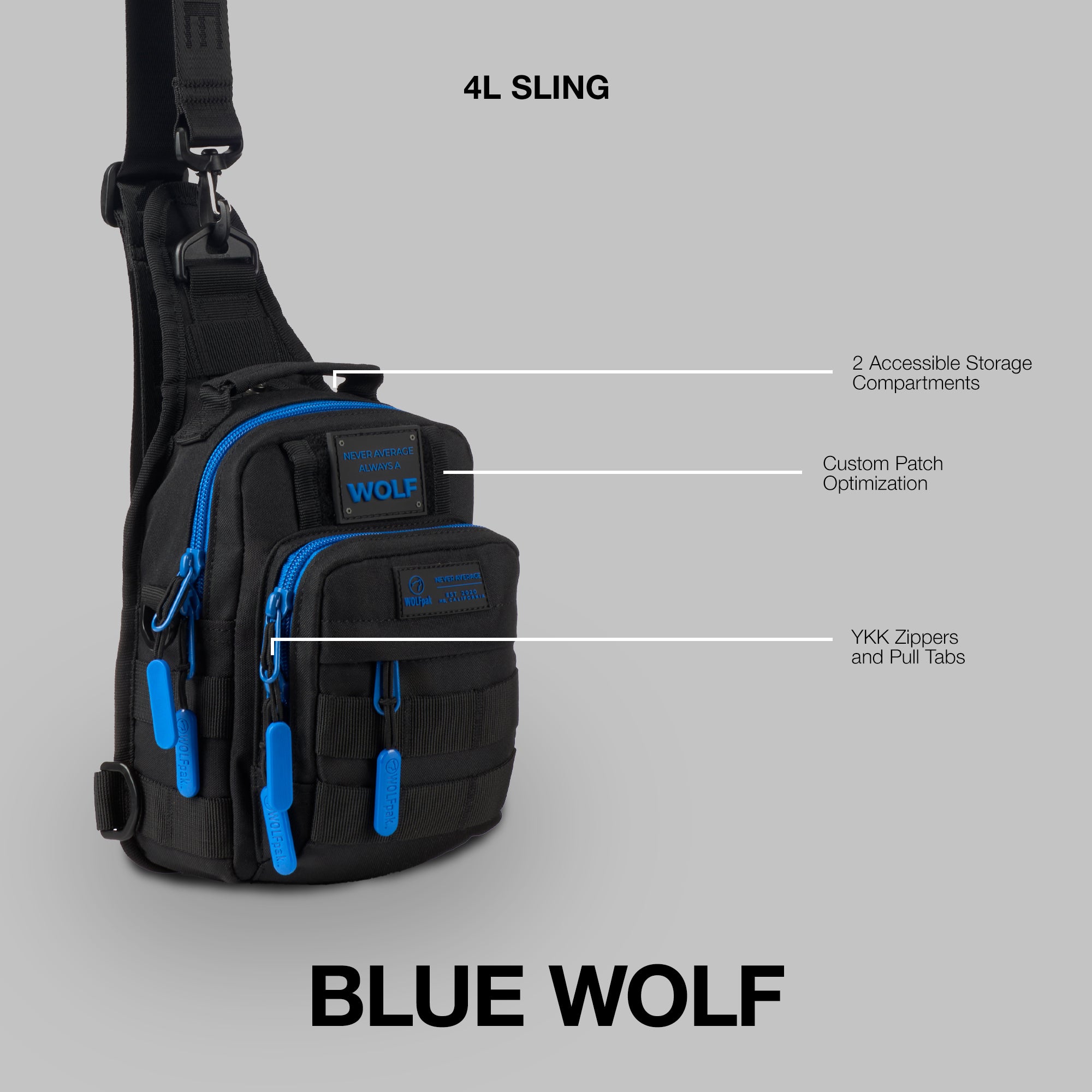 4L Mini Tactical Sling Bag Blue Wolf PREVIEW