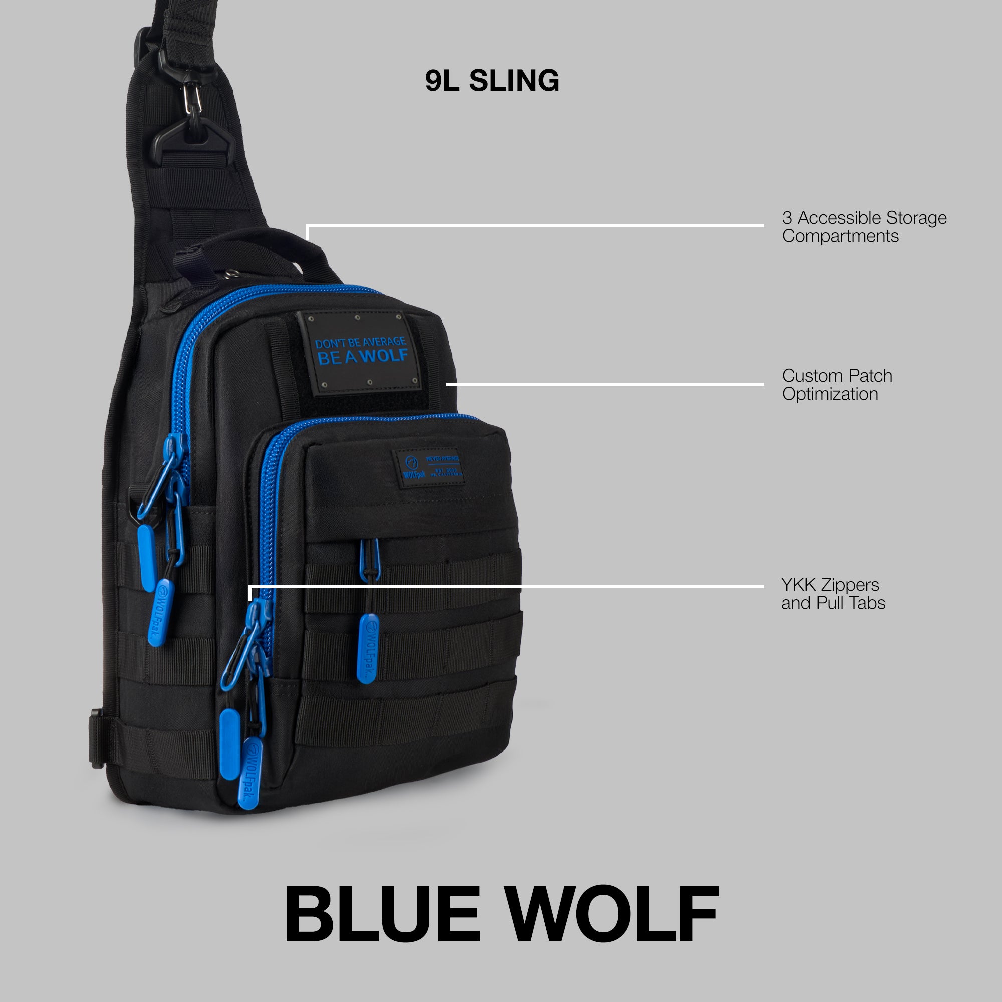 9L Tactical Sling Bag Blue Wolf PREVIEW