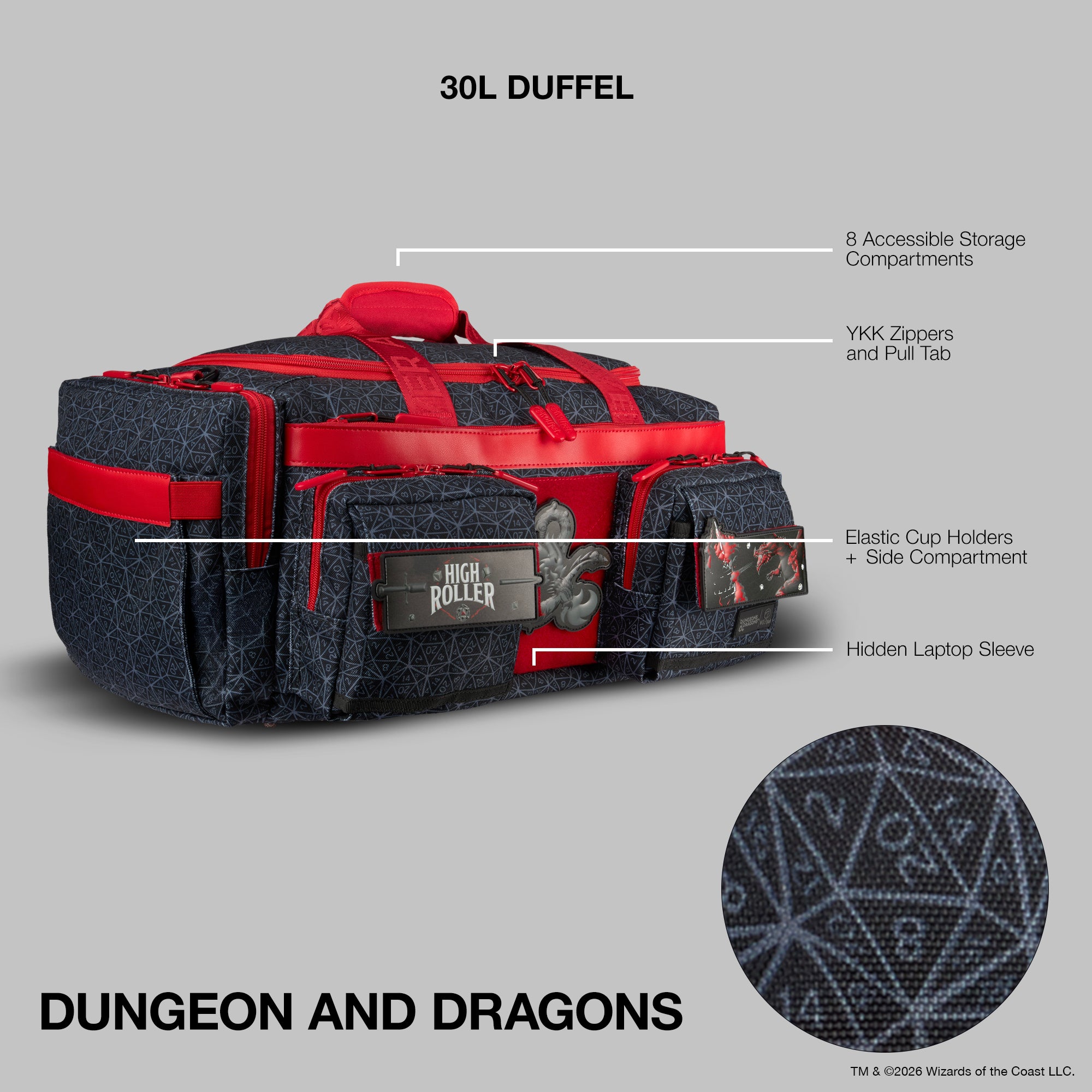 30L Perfect Duffle Bag Dungeons and Dragons
