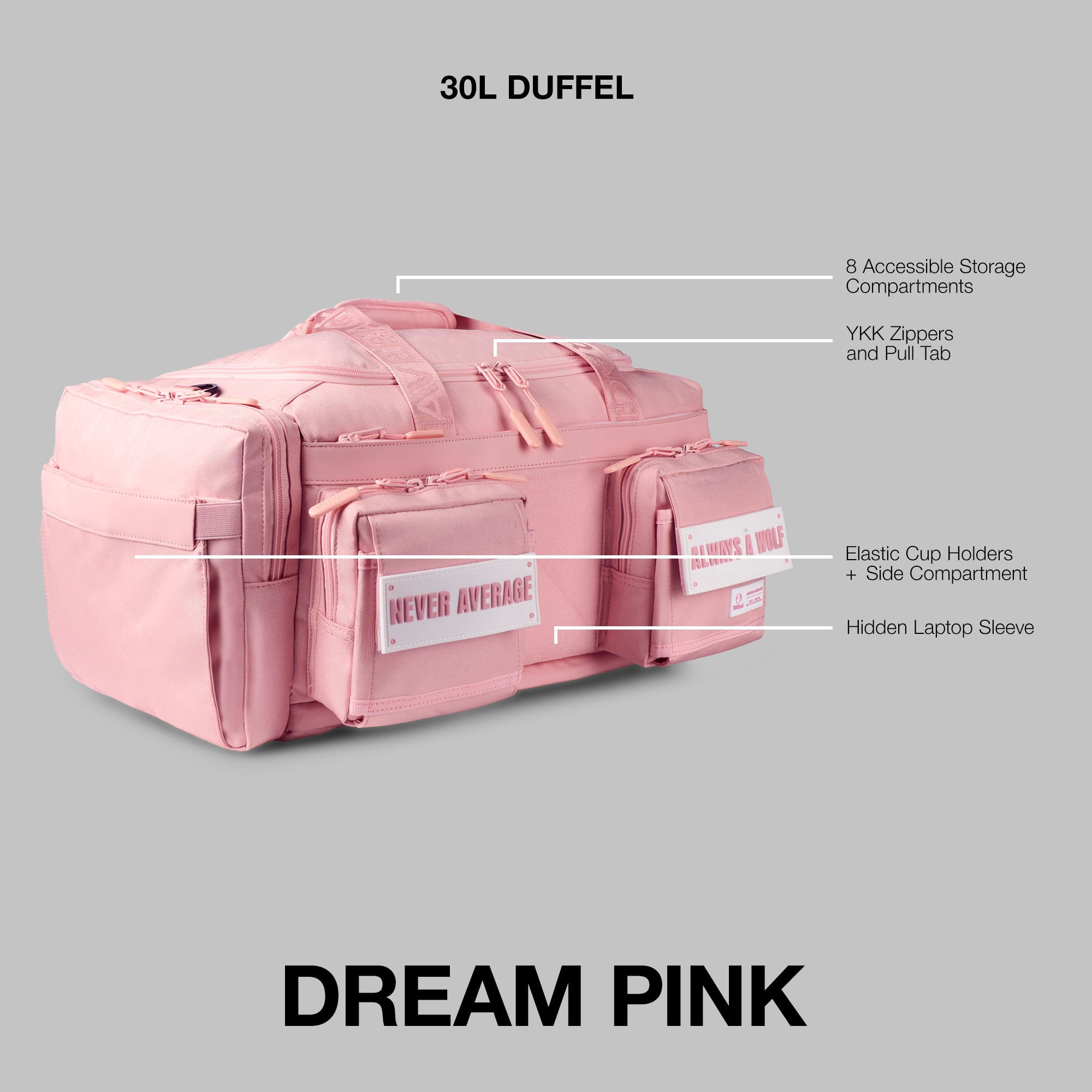 30L Perfect Duffle Bag Dream Pink