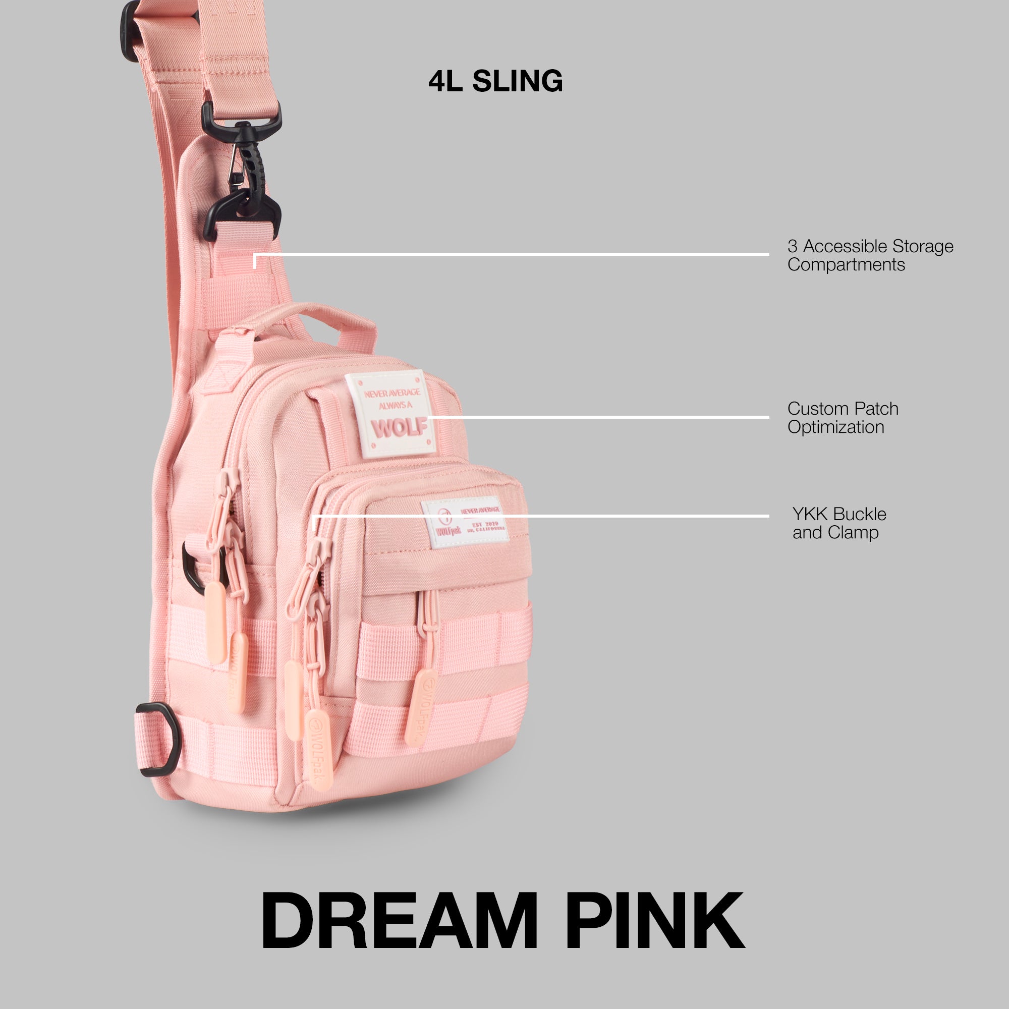 4L Mini Tactical Sling Bag Dream Pink