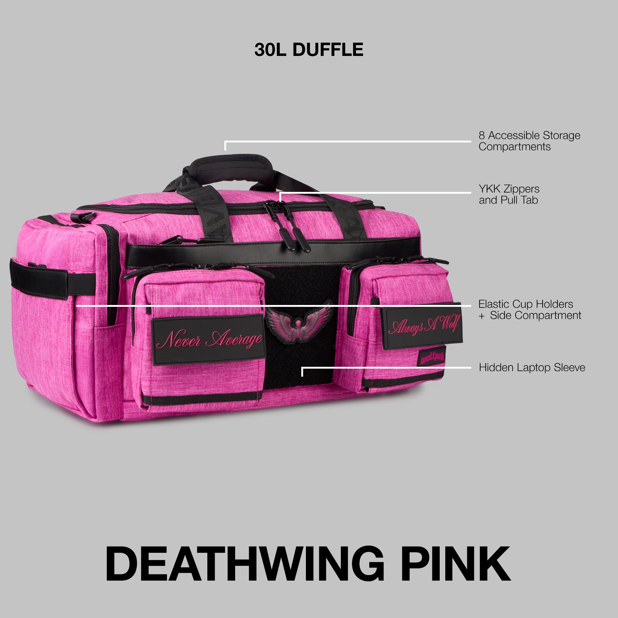 30L Perfect Duffle Bag Deathwing Pink