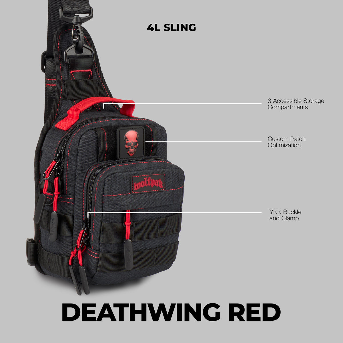 4L Mini Tactical Sling Bag Deathwing Red