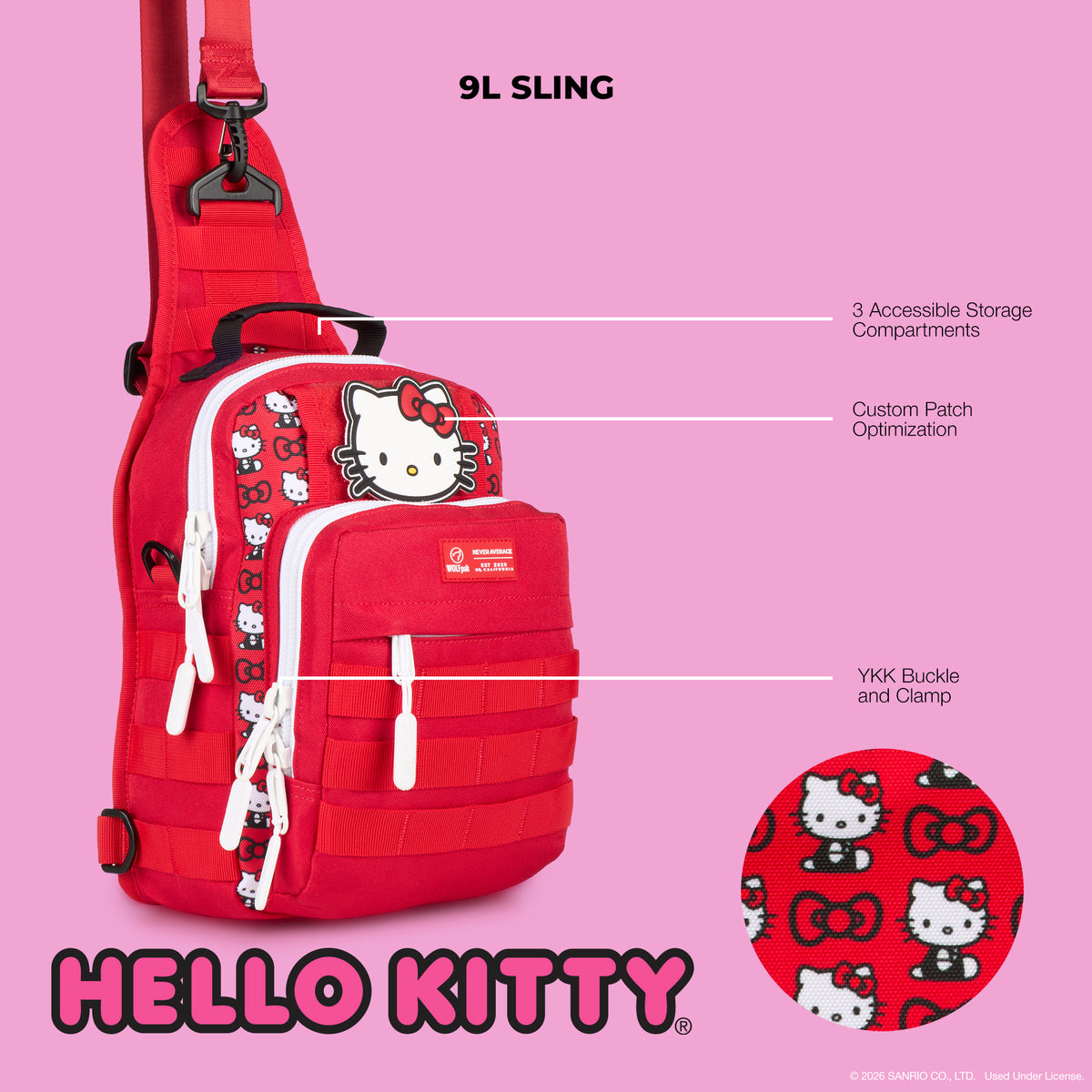 9L Tactical Sling Bag Hello Kitty