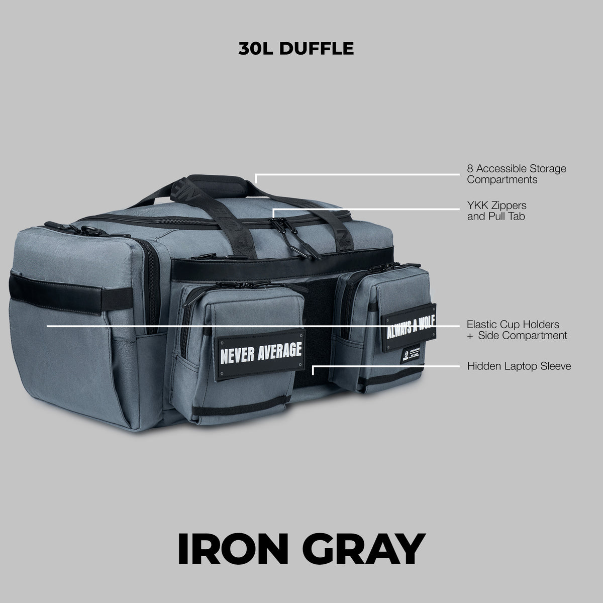 30L Perfect Duffle Bag Iron Gray