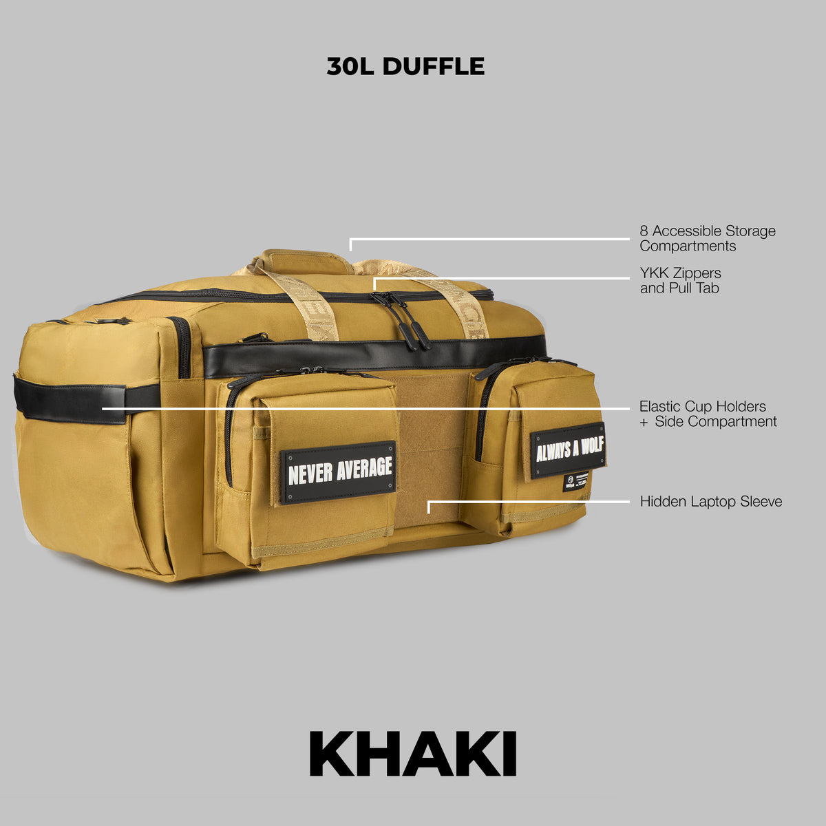 30L Perfect Duffle Bag Khaki