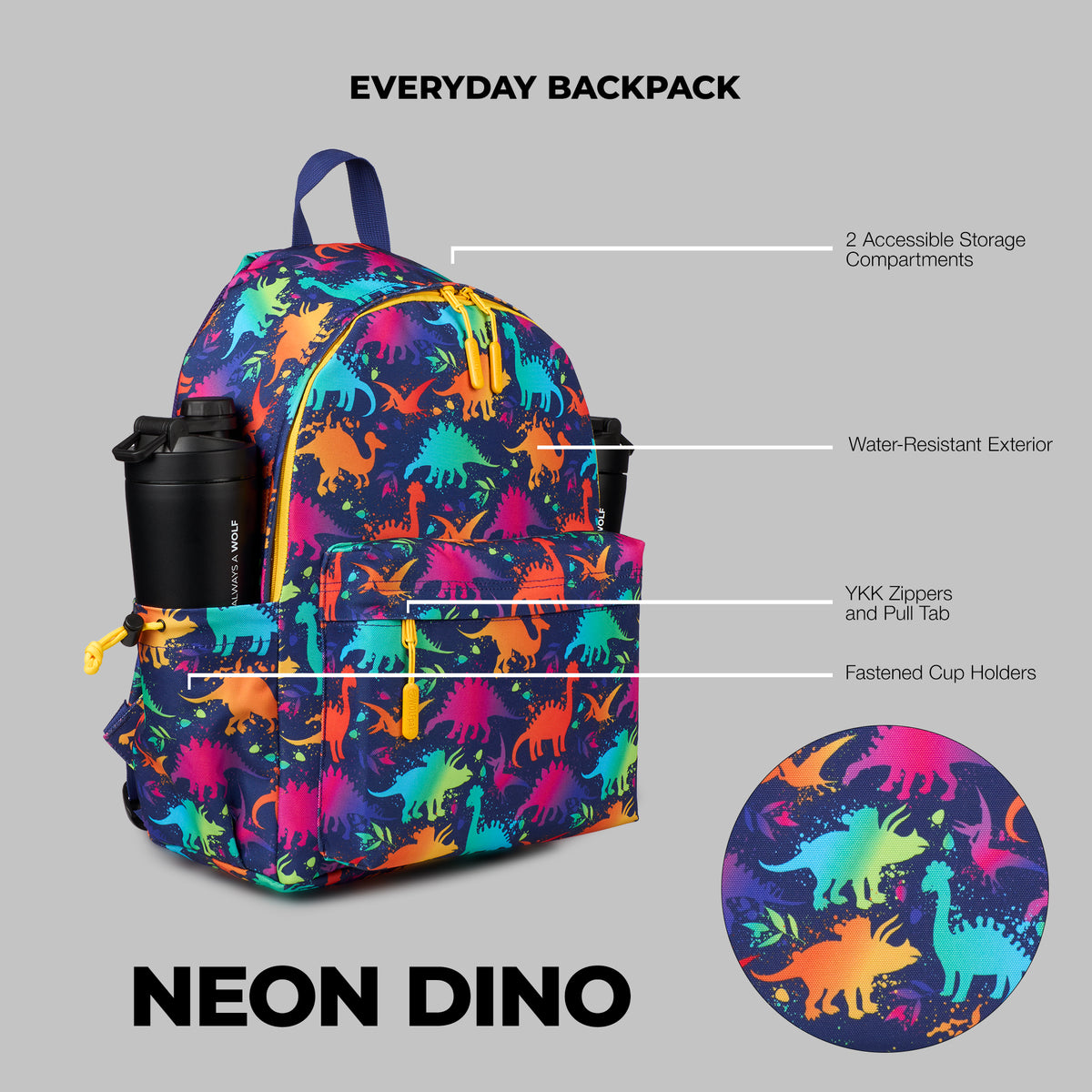 25L Everyday Backpack Neon Dino