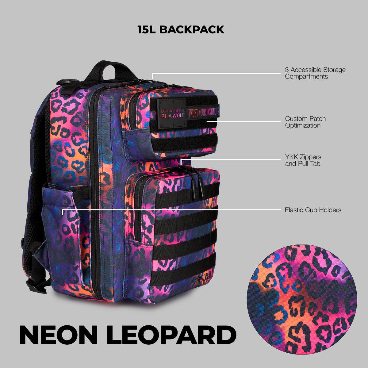 15L Backpack Neon Leopard