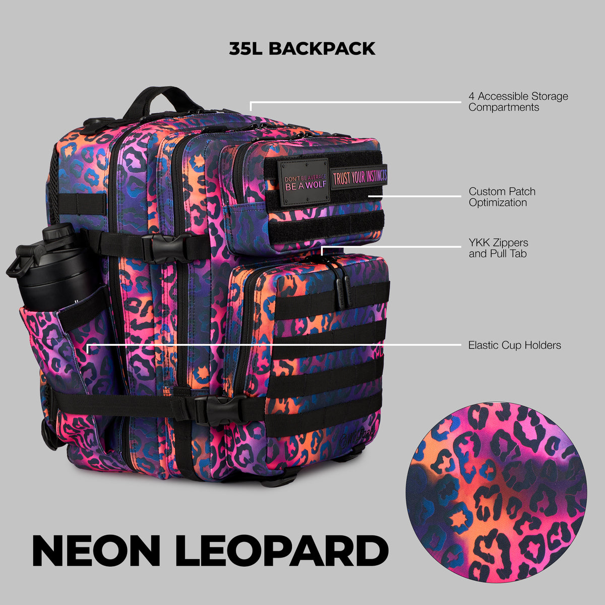 35L Backpack Neon Leopard