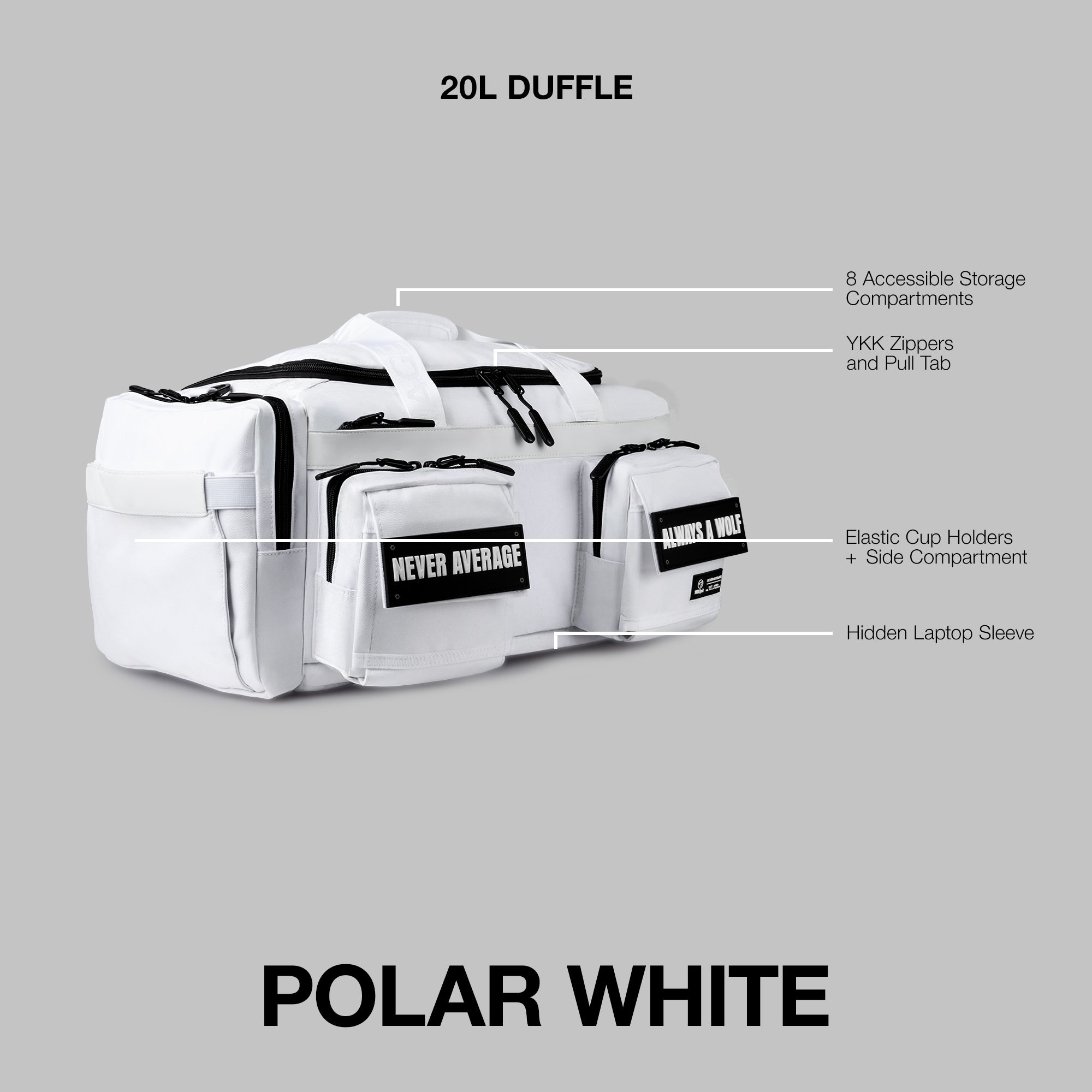 20L Mini Duffle Bag Polar White